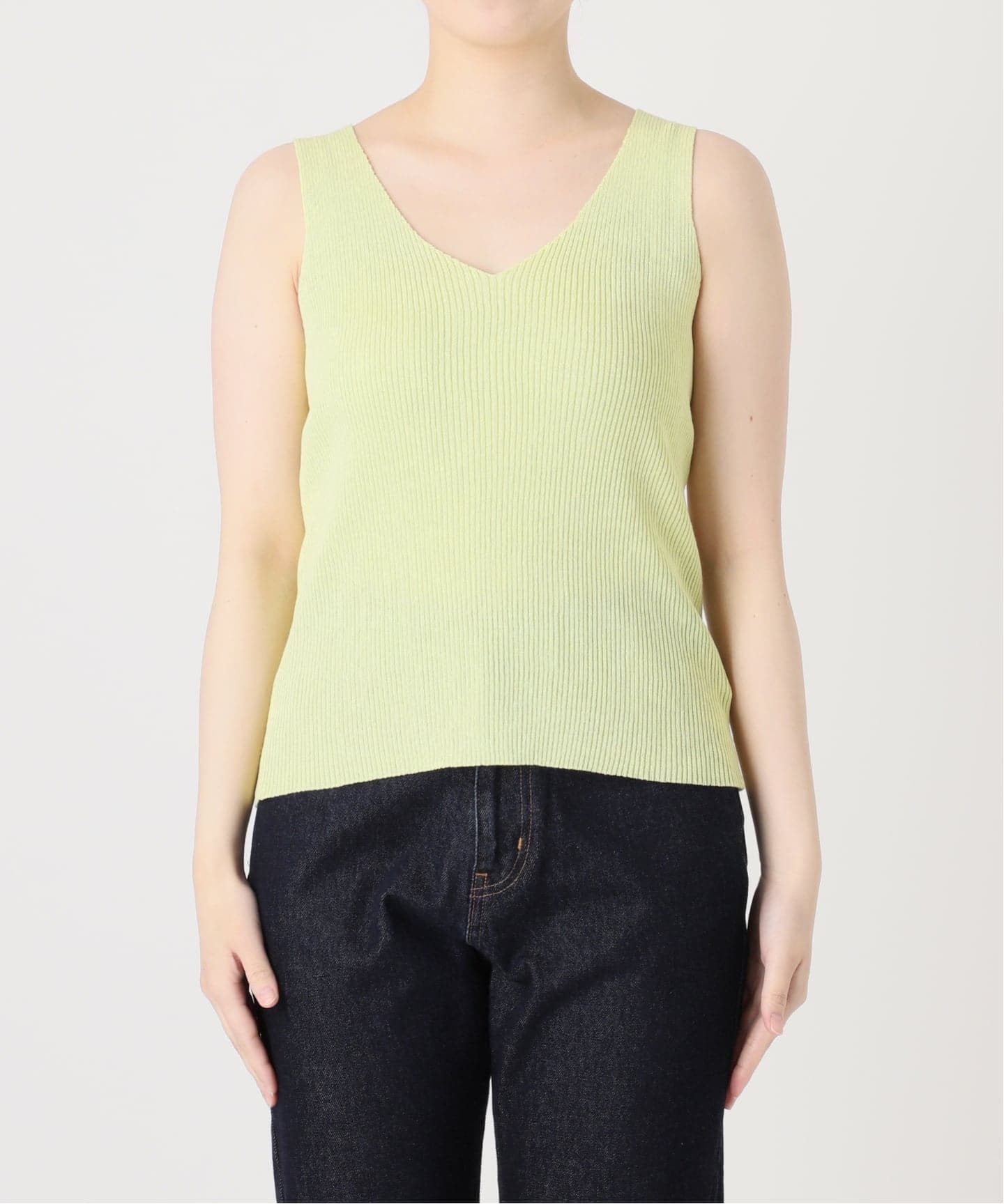 【新品】 SLOBE IENA イエロー リブタンクトップ 予約》リブニットタンク（ニット／セーター）｜SLOBE IENA（スローブ