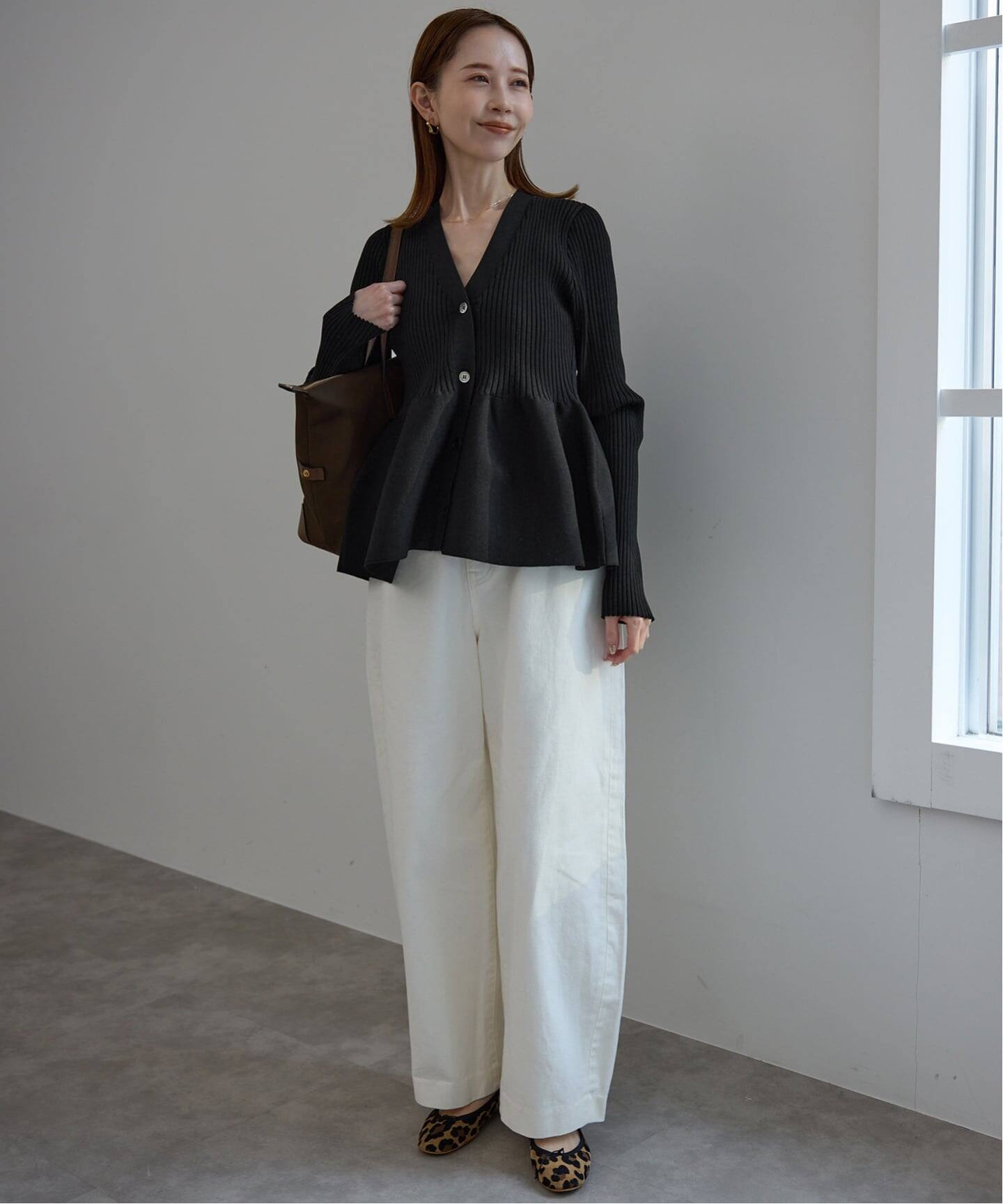 WEB限定/追加》Vネックペプラムカーディガン（カーディガン）｜SLOBE