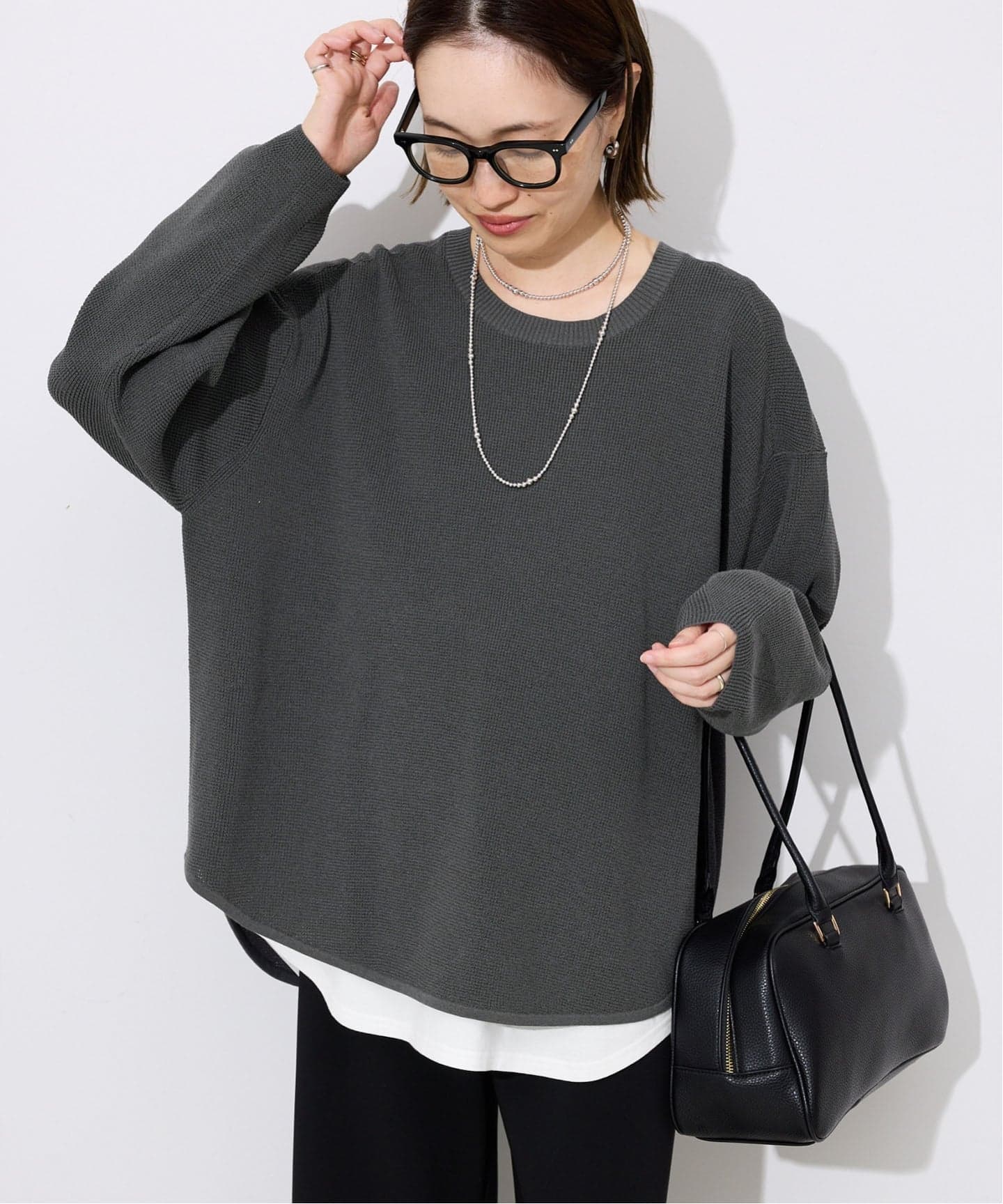 SLOBE IENA  ブークレープルオーバー SLOBE IENA（スローブイエナ）の「ブークレーハーフジッププルオーバー