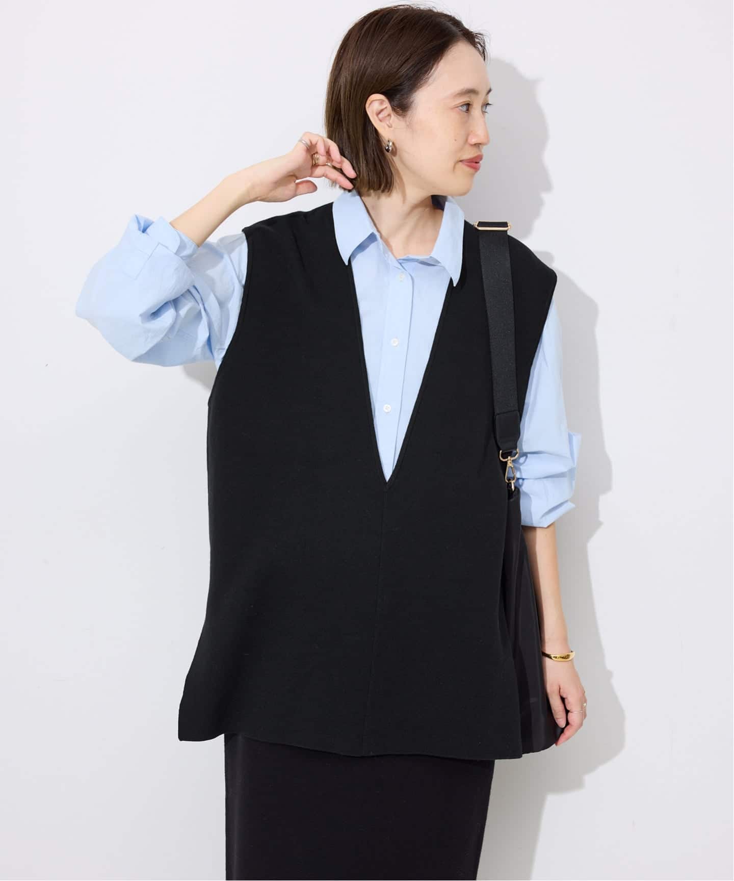 予約》ダブルフェイスコットンニットベスト（ベスト）｜SLOBE IENA