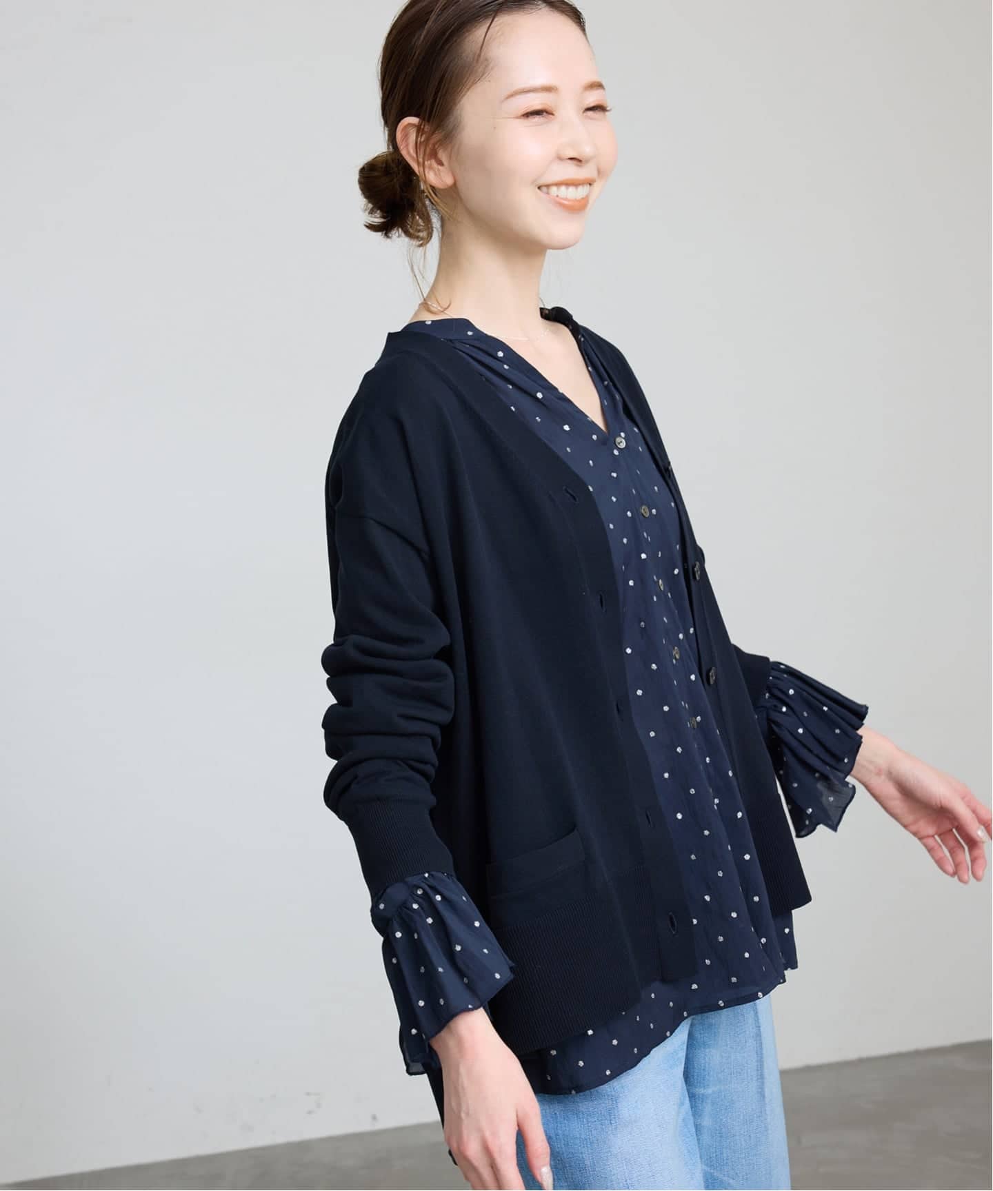 接触冷感/UV機能/WEB限定/追加予約》FROSTYCOTTON Vネックカーディガン