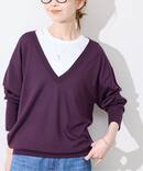 《シリーズあり/予約》ウォッシャブルプレーンオーバーVネックニット