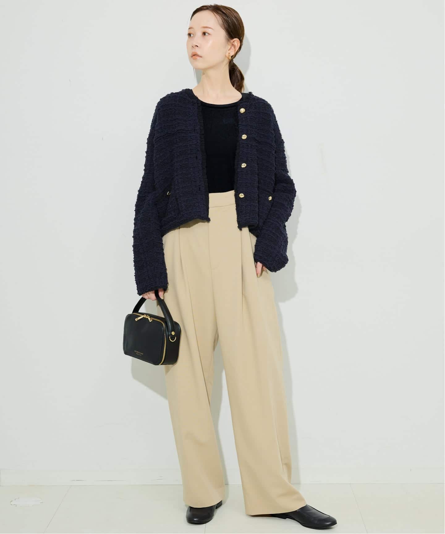 美品♡SLOBE IENA コットン混ツィードニットジャケット　ふんわり素材 追加予約》ツイードニットジャケット（カーディガン）｜SLOBE IENA