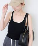 リンガーデザインノースリパット付きニット