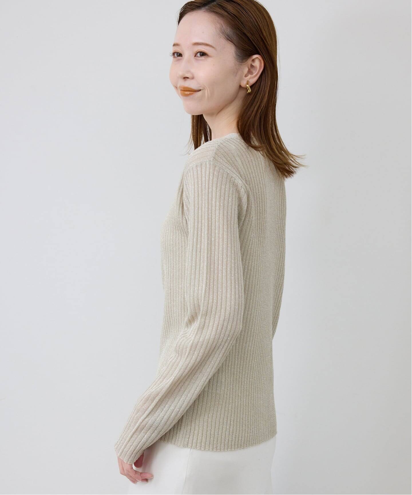 美品☆SLOBE IENA Fi.mシャイニーロングリブカーディガン SLOBE IENA（スローブイエナ）の「SLOBE IENA Fi.mシャイニー
