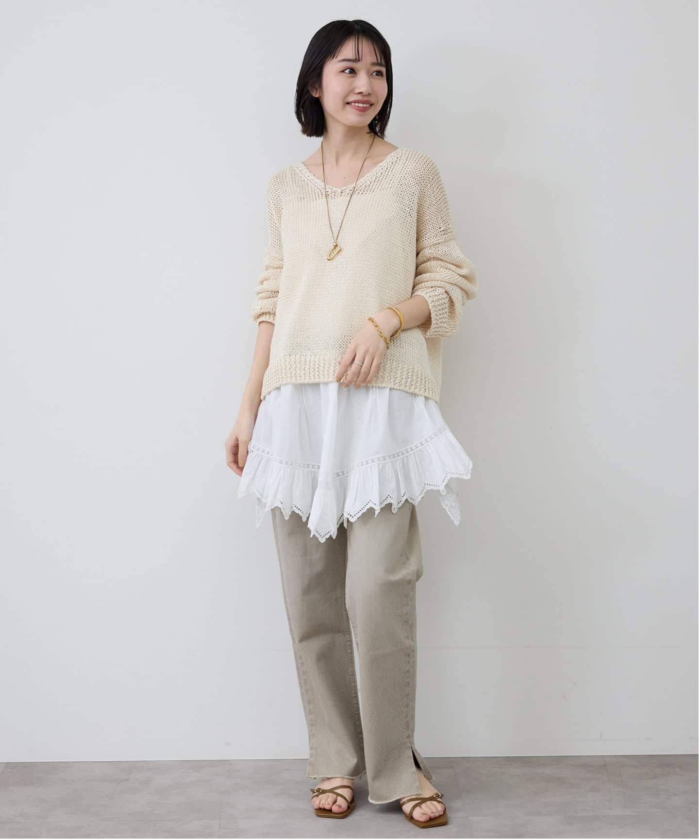 【SLOVE IENA】ギマヤーンVネックプルオーバー ギマヤーンVネックプルオーバー（ニット／セーター）｜SLOBE IENA