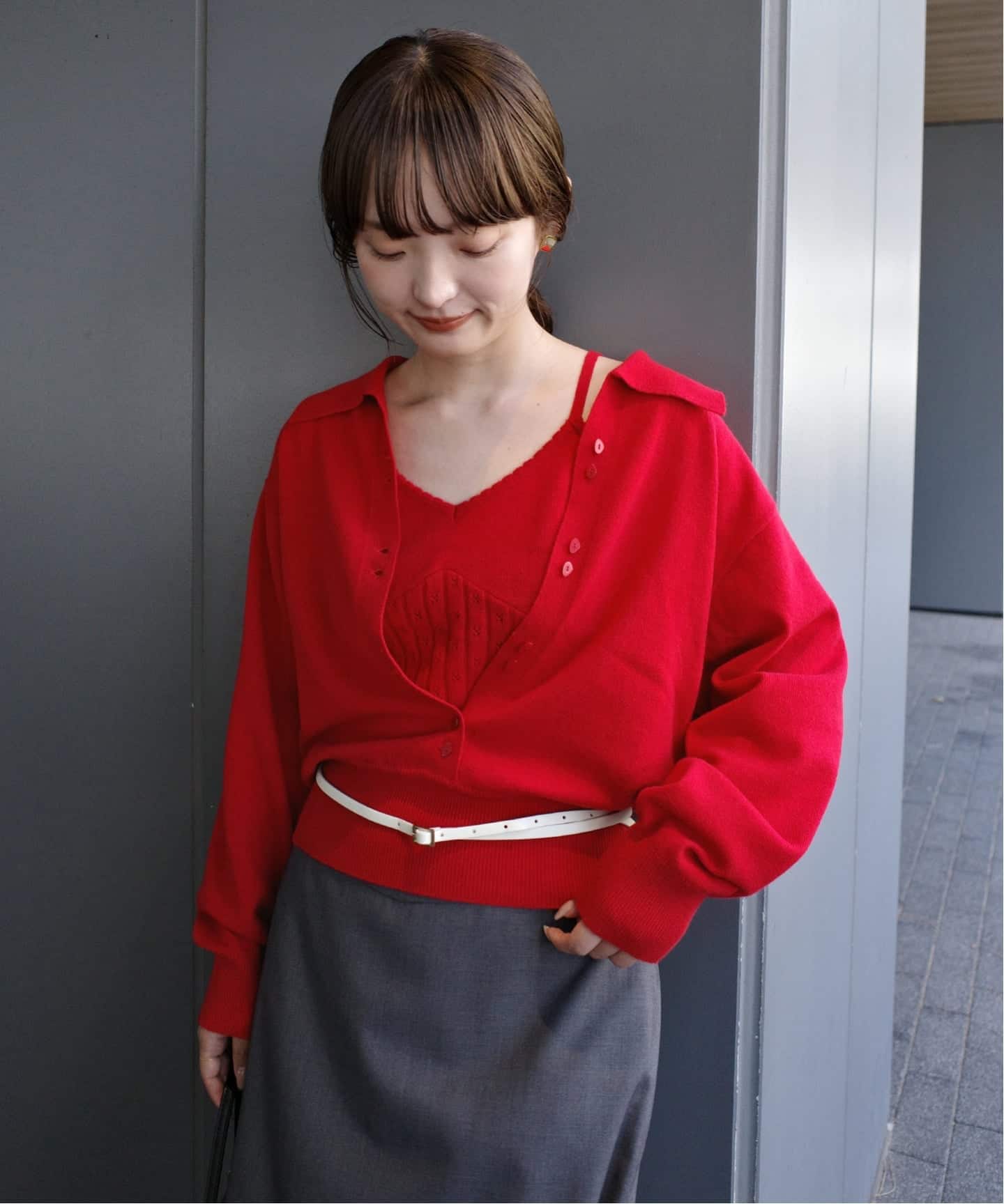 crinkle crinkle crinkle slow off knit top CC-5038（ニット