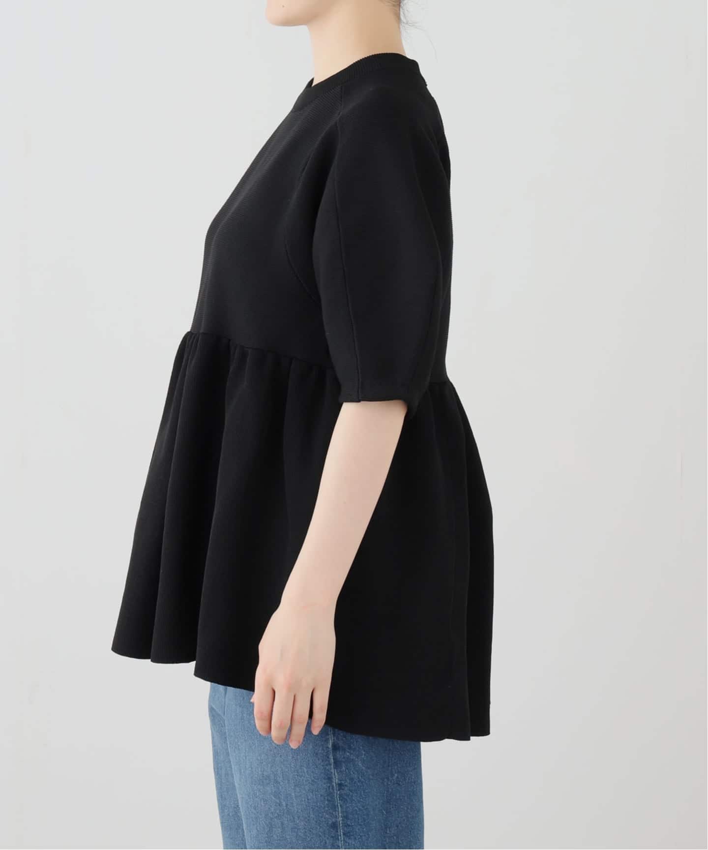 CLANE/クラネ PEPLUM HALF SLEEVE KNIT TOPS 10106-2133（ニット