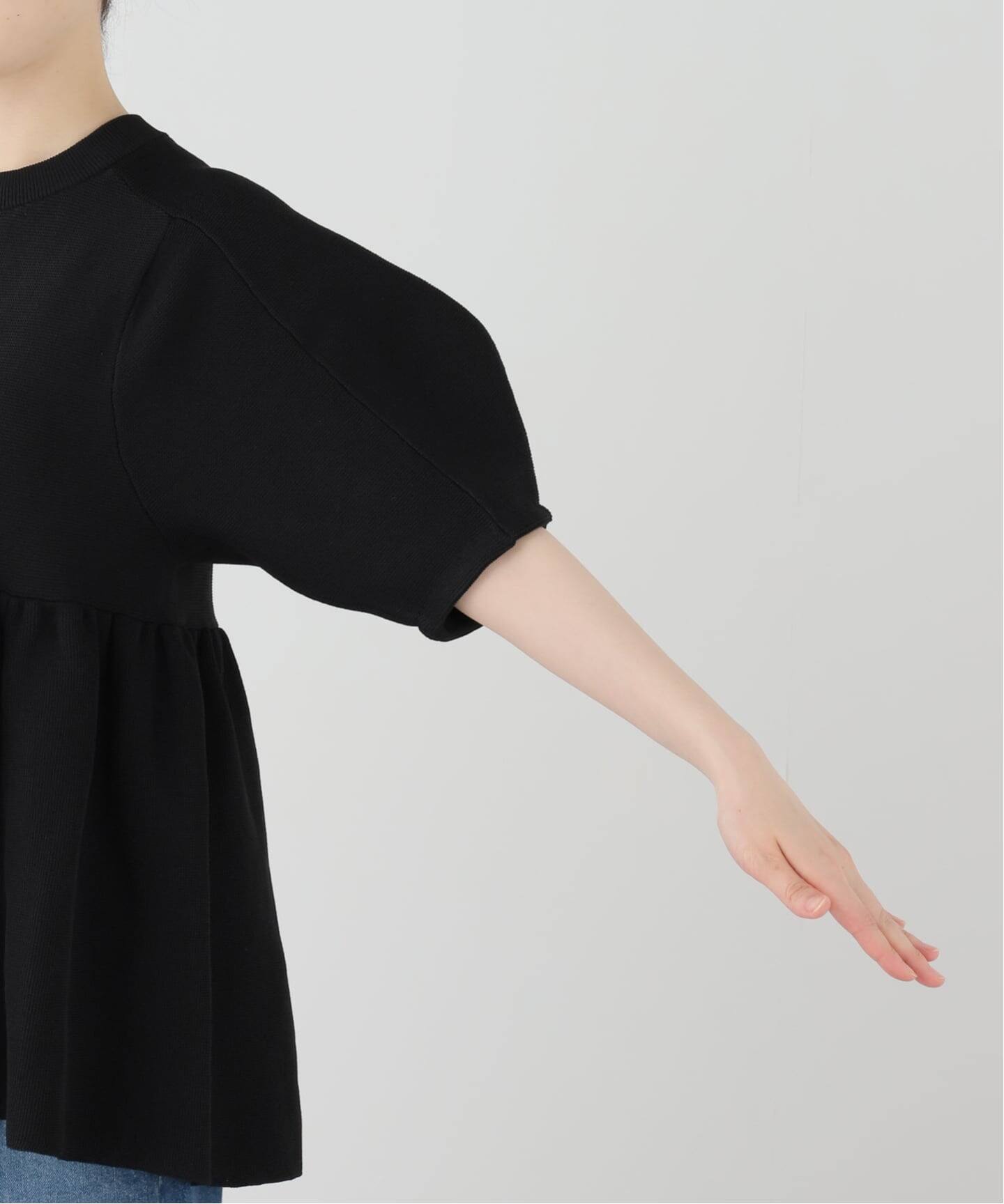 CLANE/クラネ PEPLUM HALF SLEEVE KNIT TOPS 10106-2133（ニット