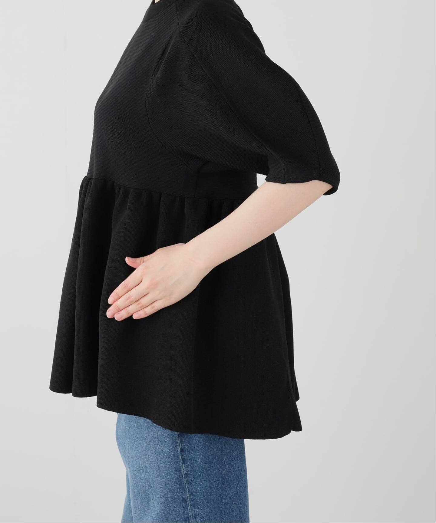 CLANE/クラネ PEPLUM HALF SLEEVE KNIT TOPS 10106-2133（ニット