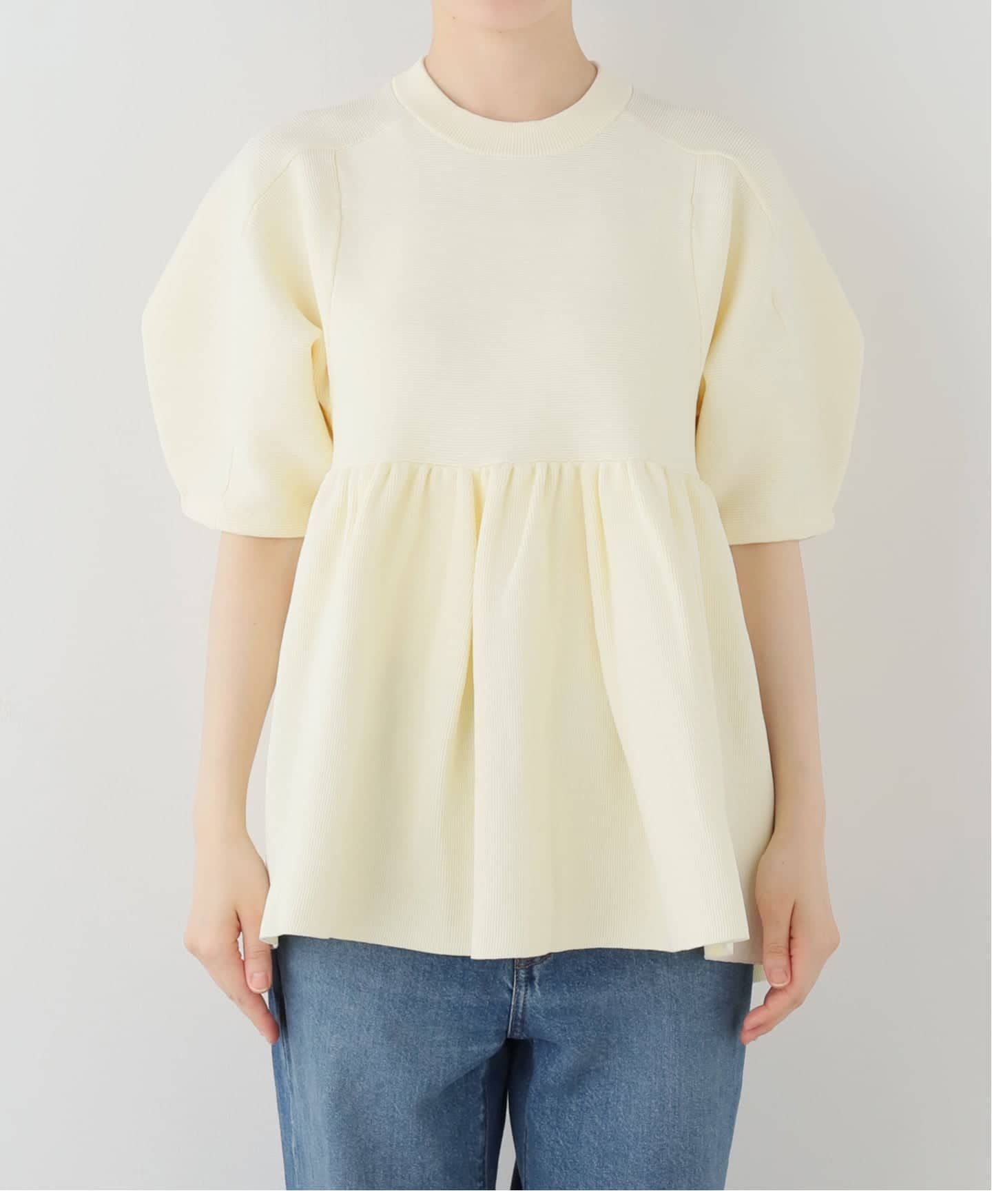 CLANE/クラネ PEPLUM HALF SLEEVE KNIT TOPS 10106-2133（ニット
