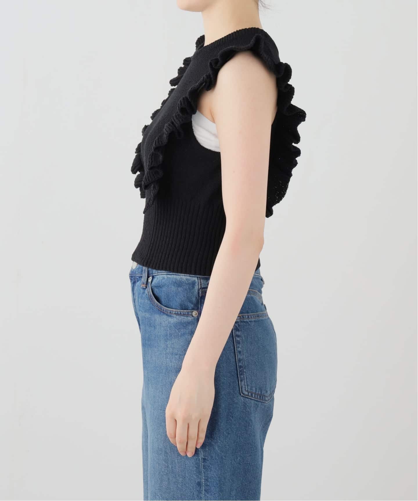 CLANE/クラネ FRILL SLEEVE KNIT TOPS 10106-2173（ニット／セーター