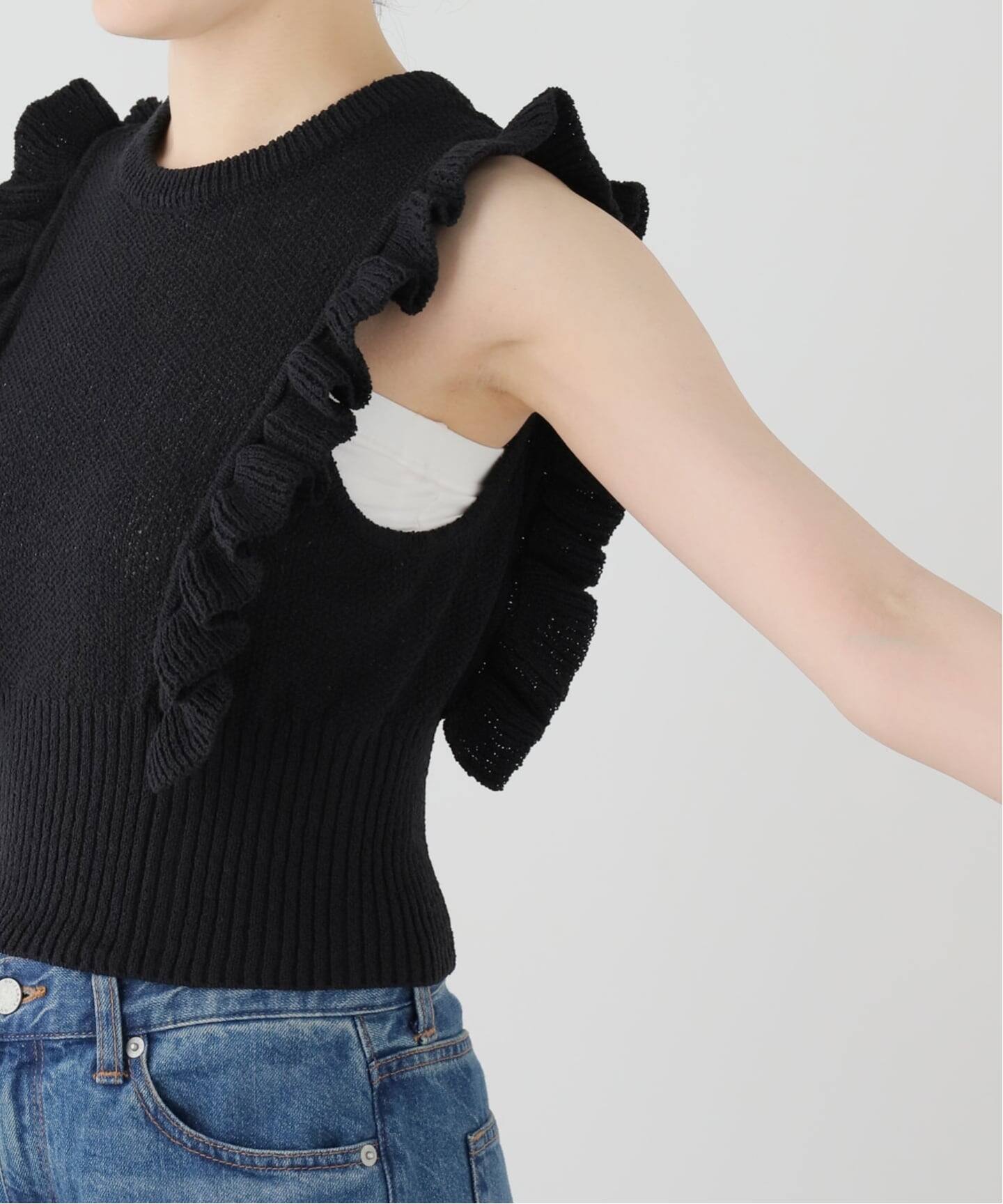 CLANE/クラネ FRILL SLEEVE KNIT TOPS 10106-2173（ニット／セーター