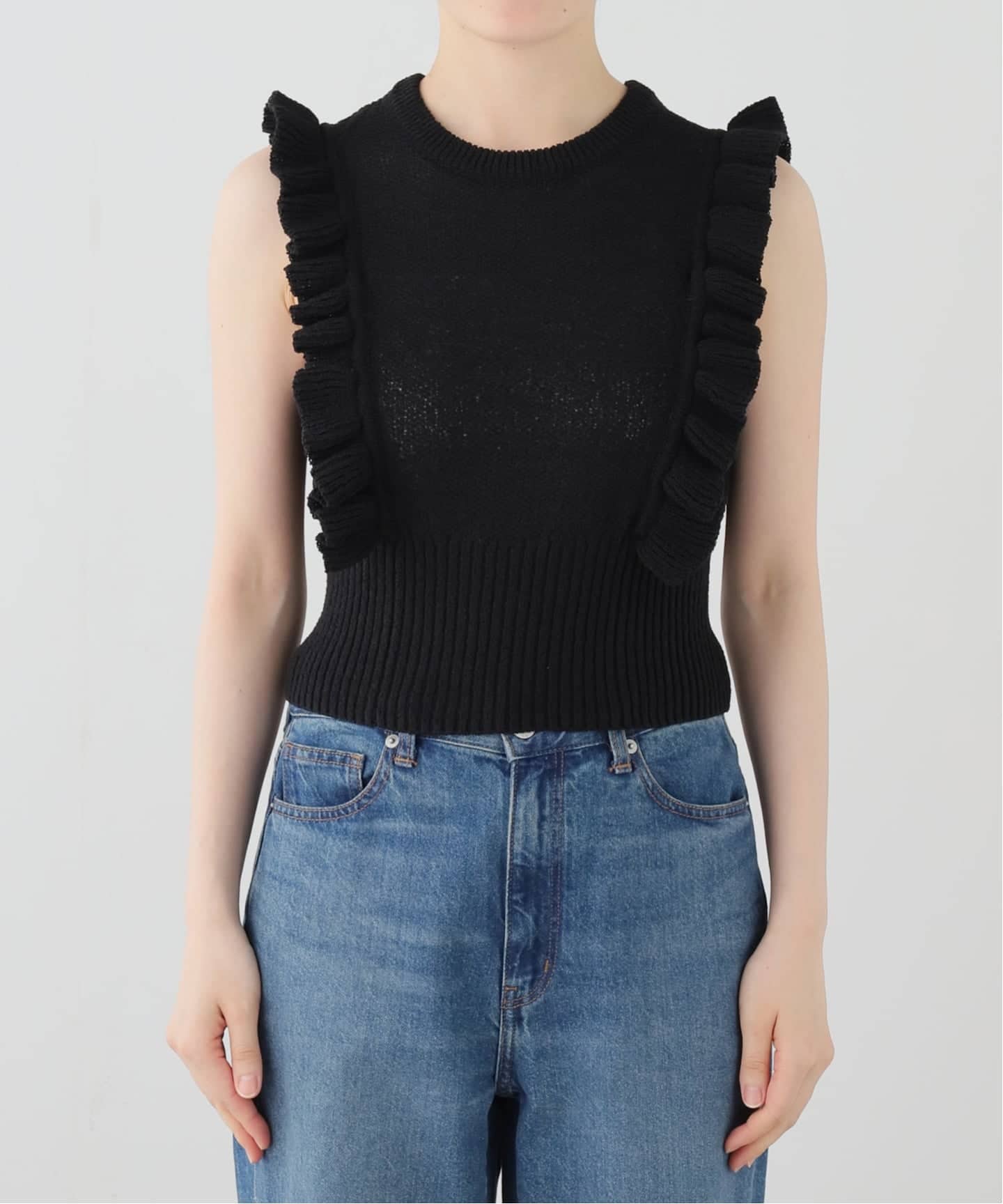 CLANE/クラネ FRILL SLEEVE KNIT TOPS 10106-2173（ニット／セーター