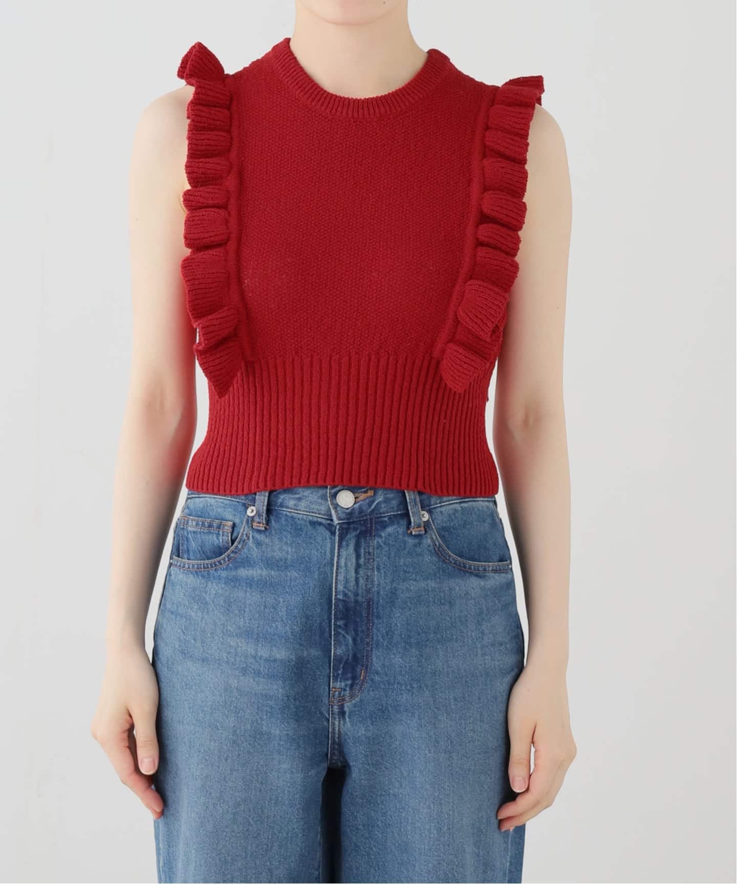 CLANE/クラネ FRILL SLEEVE KNIT TOPS 10106-2173（ニット／セーター