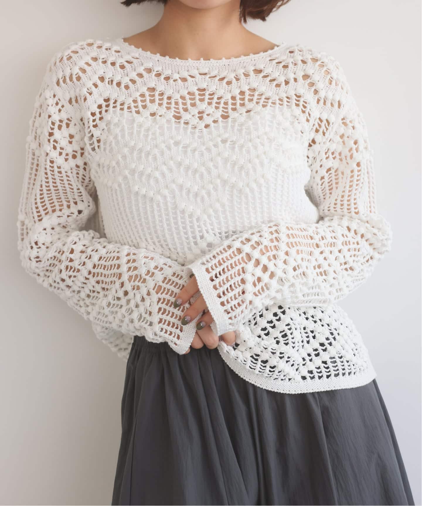 IRONING/アイロニング crochet patterend ニット 03IR02041（ニット