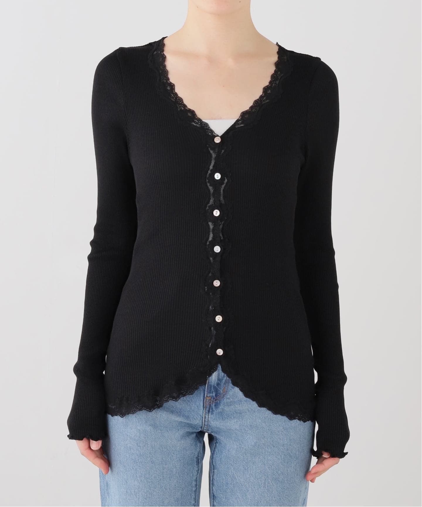 ROSEMUNDE/ロサムンド Lace cardigan 5420（カーディガン）｜SLOBE