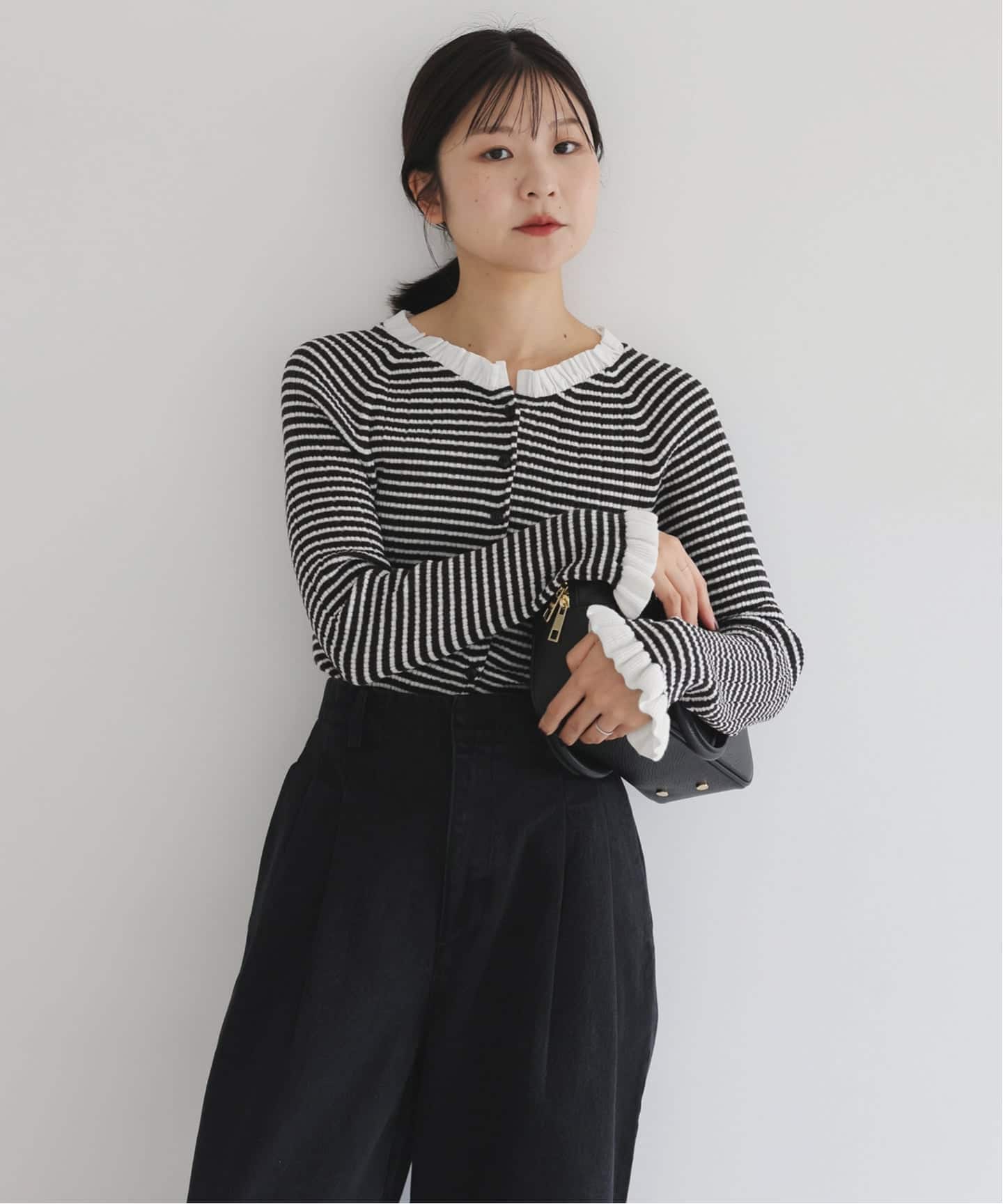 追加2予約》tyn.TGOR/トゴール フリルカーディガン J0102