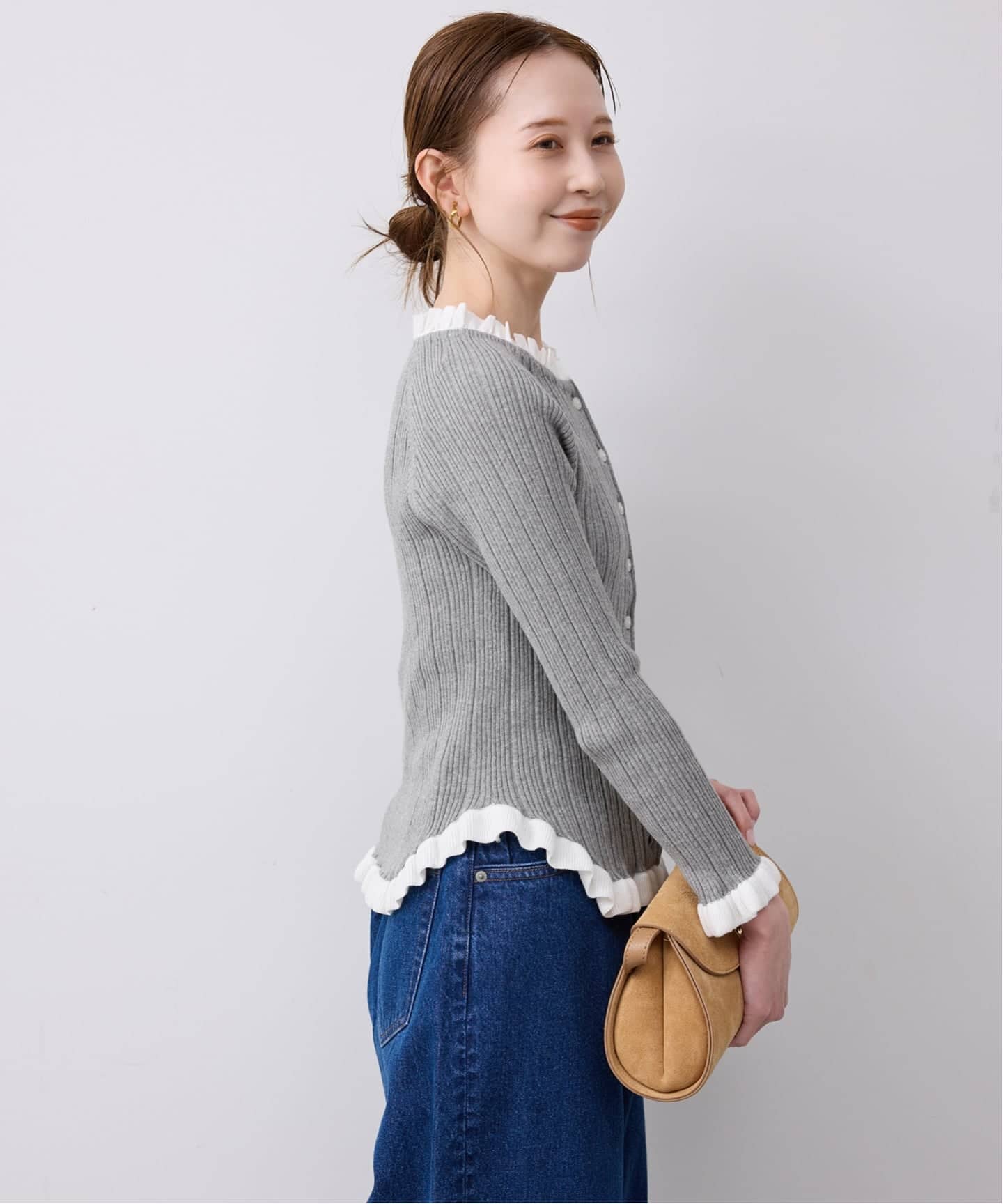 追加2予約》tyn.TGOR/トゴール フリルカーディガン J0102