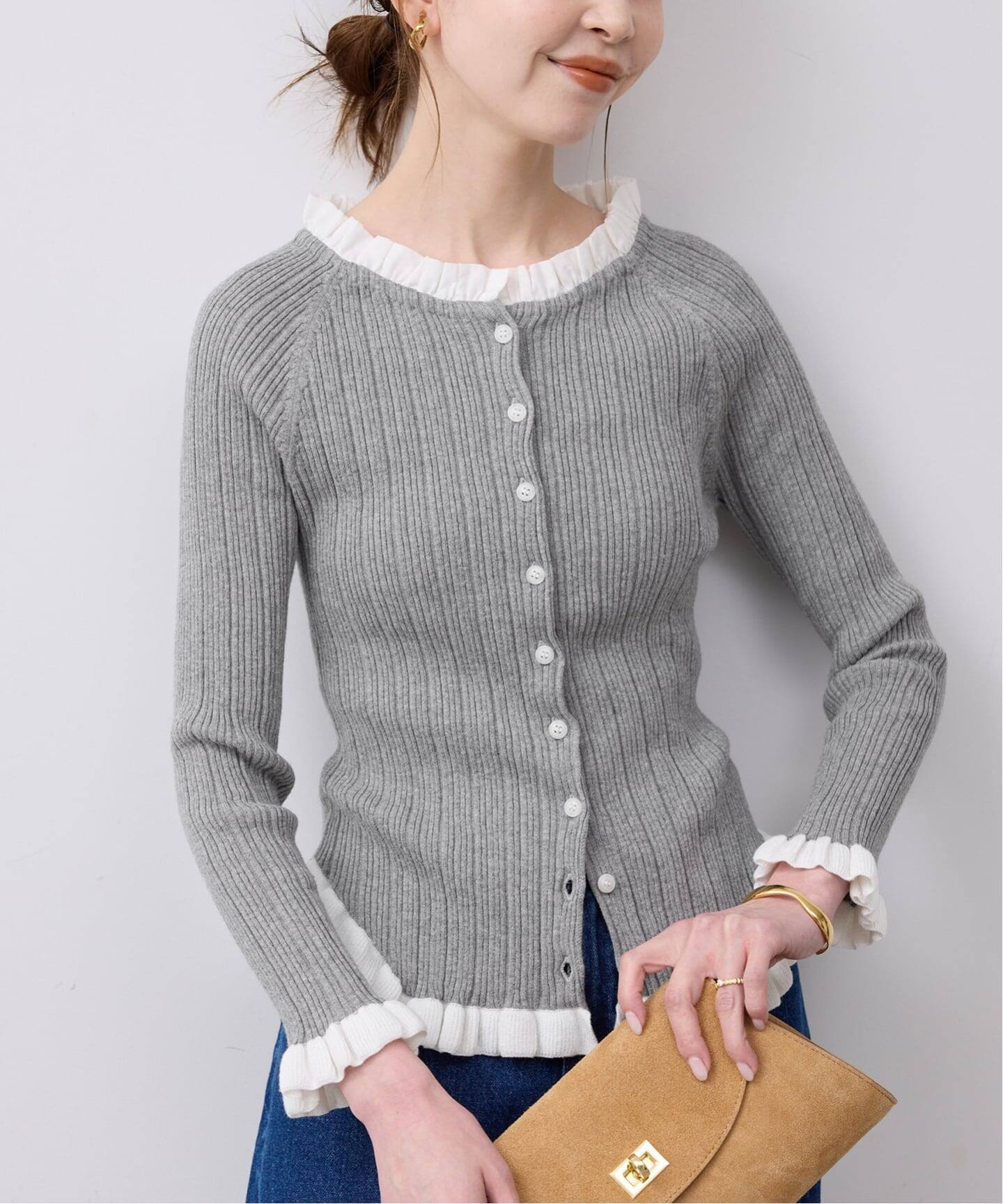 追加2予約》tyn.TGOR/トゴール フリルカーディガン J0102