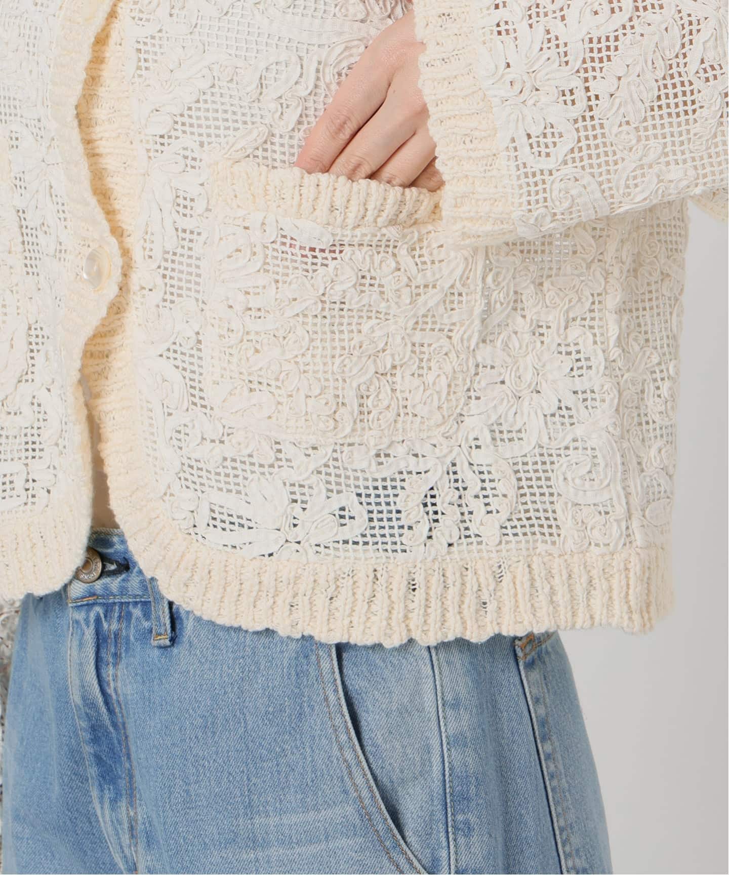 IENA LA BOUCLE レースコンビカーディガン（カーディガン）｜IENA