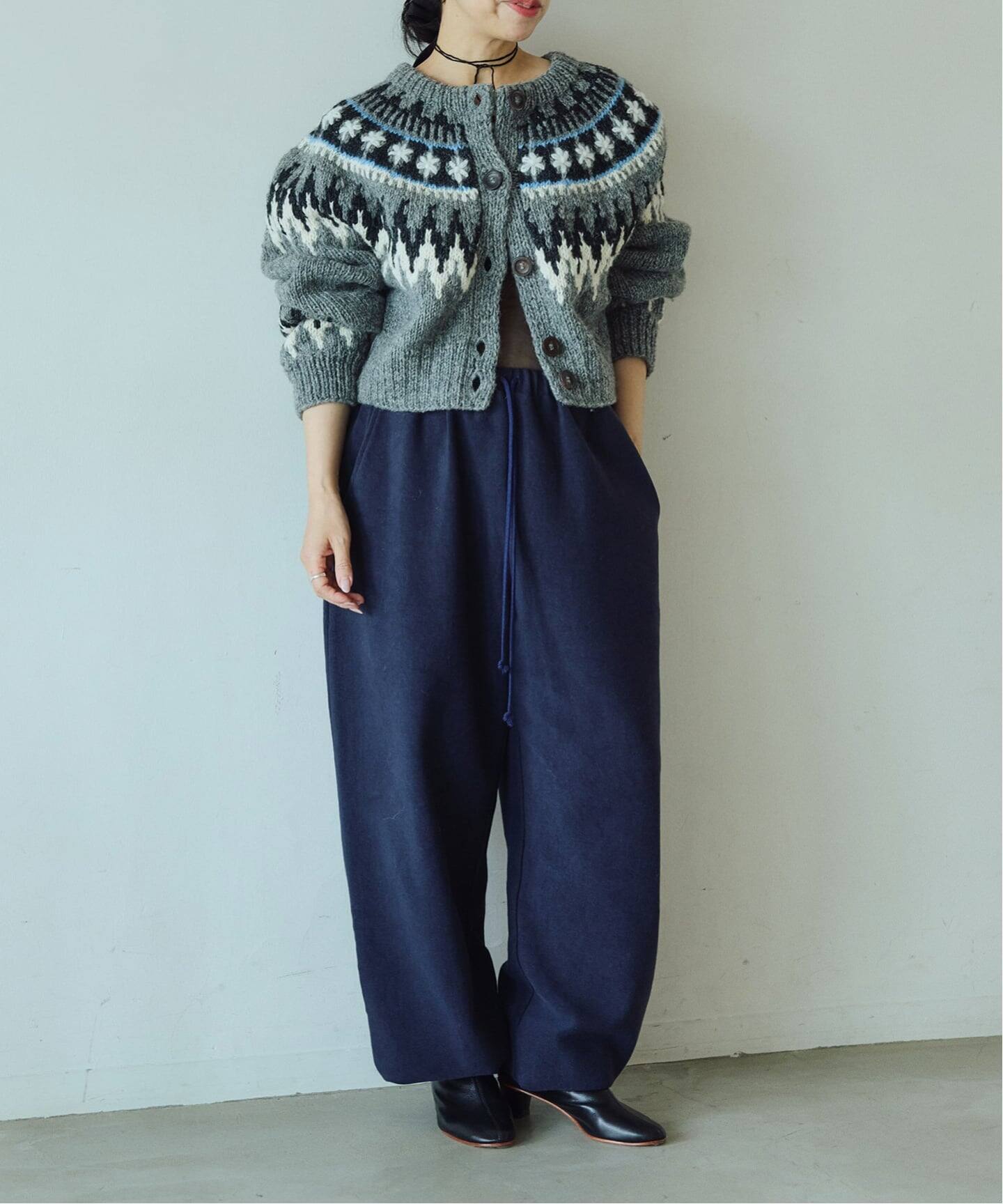 予約》IENA LA BOUCLE ノルディックハンドニットカーディガン（ニット