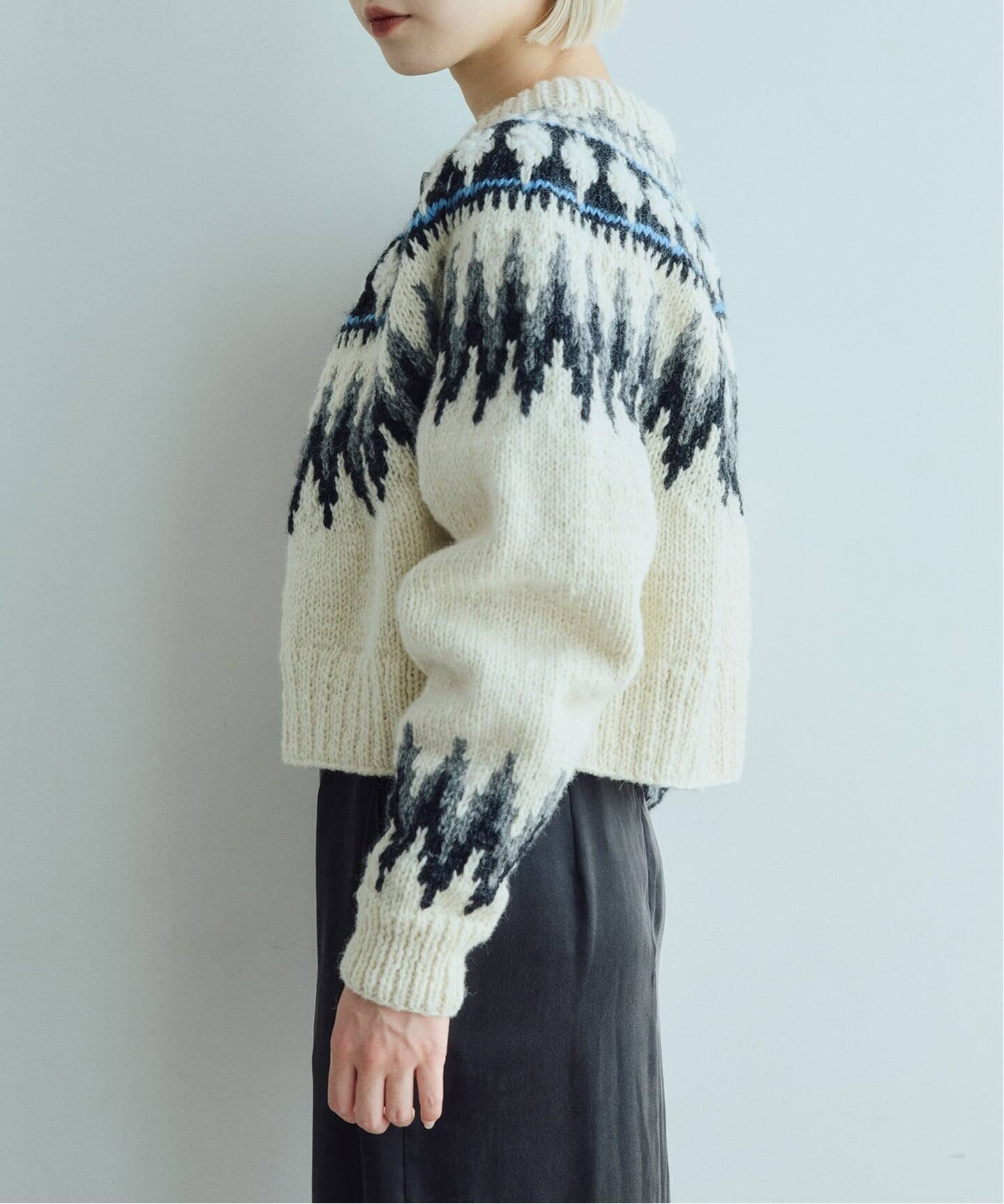 予約》IENA LA BOUCLE ノルディックハンドニットカーディガン（ニット