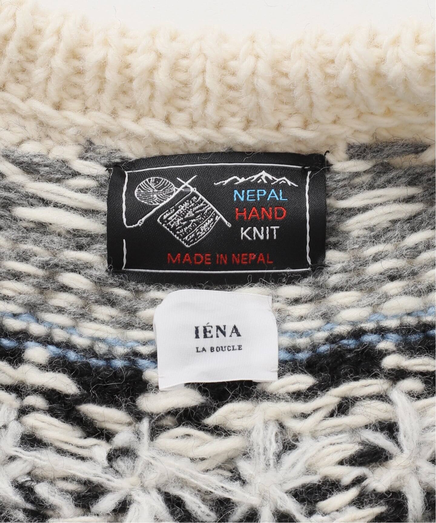 予約》IENA LA BOUCLE ノルディックハンドニットカーディガン（ニット