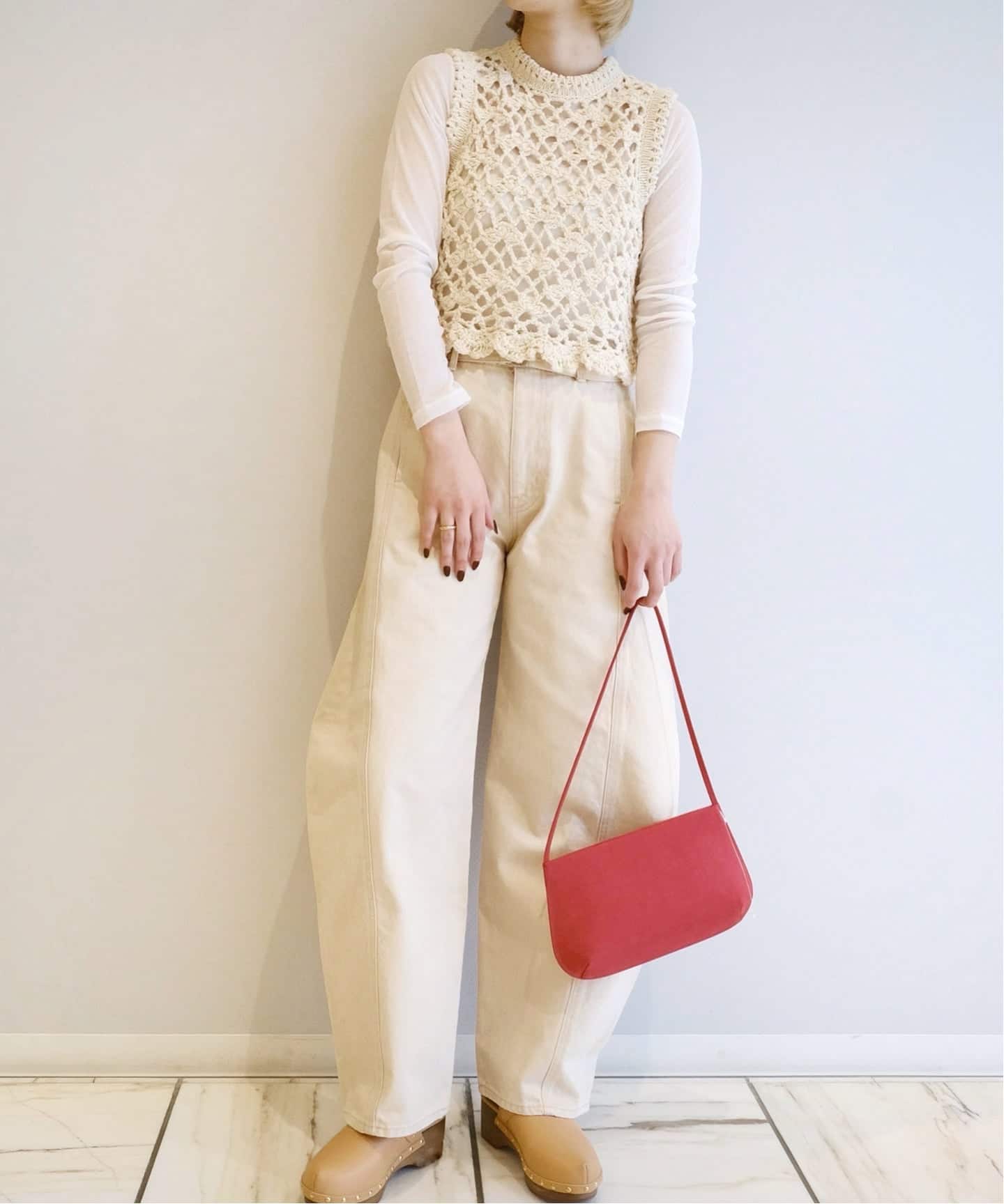 IENA LA BOUCLE スラブニットペプラムタンクトップ IENA LA BOUCLE スラブニットペプラムタンクトップ（ニット／セーター