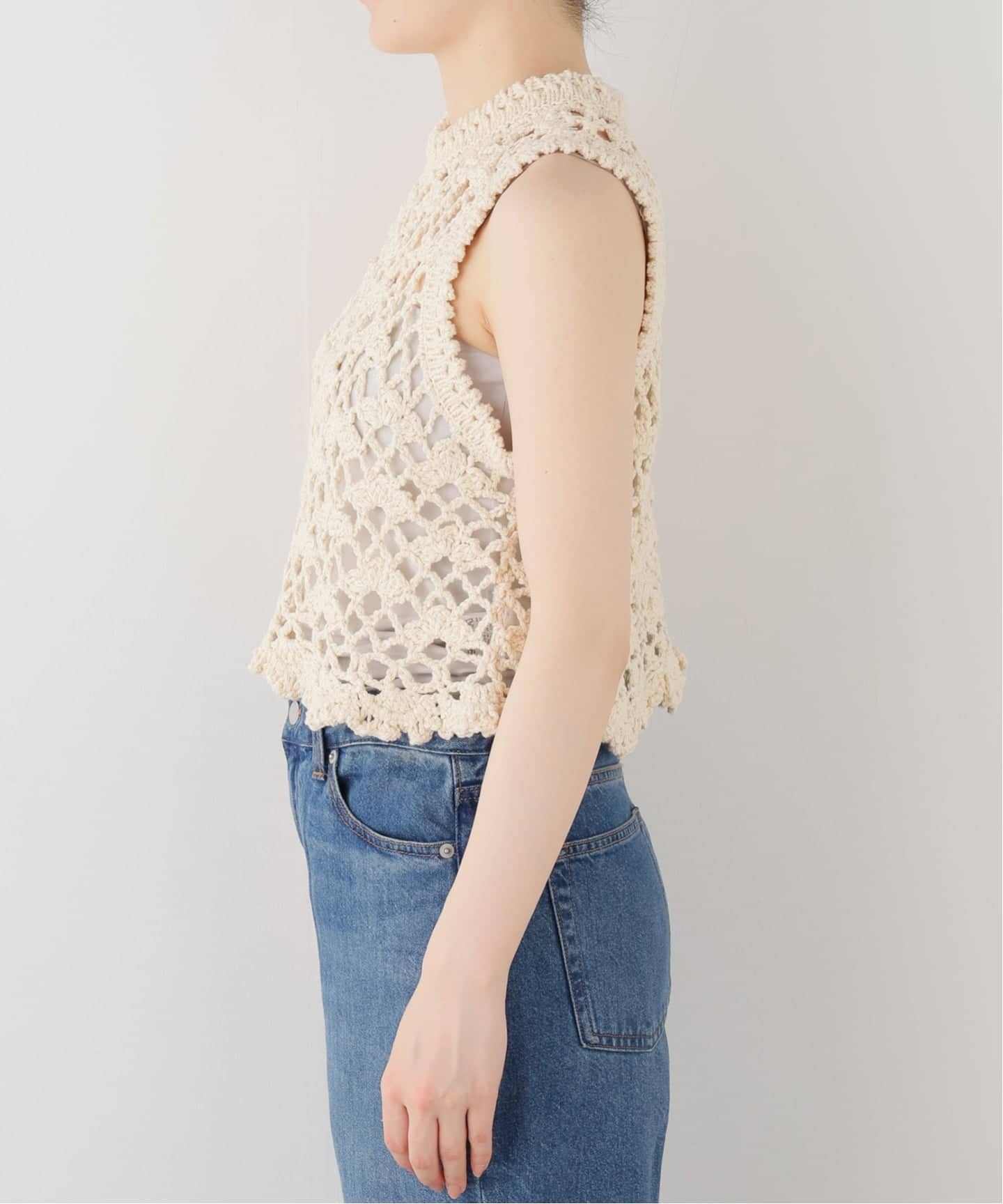 IENA LA BOUCLE スラブニットペプラムタンクトップ IENA LA BOUCLE スラブニットペプラムタンクトップ（ニット／セーター