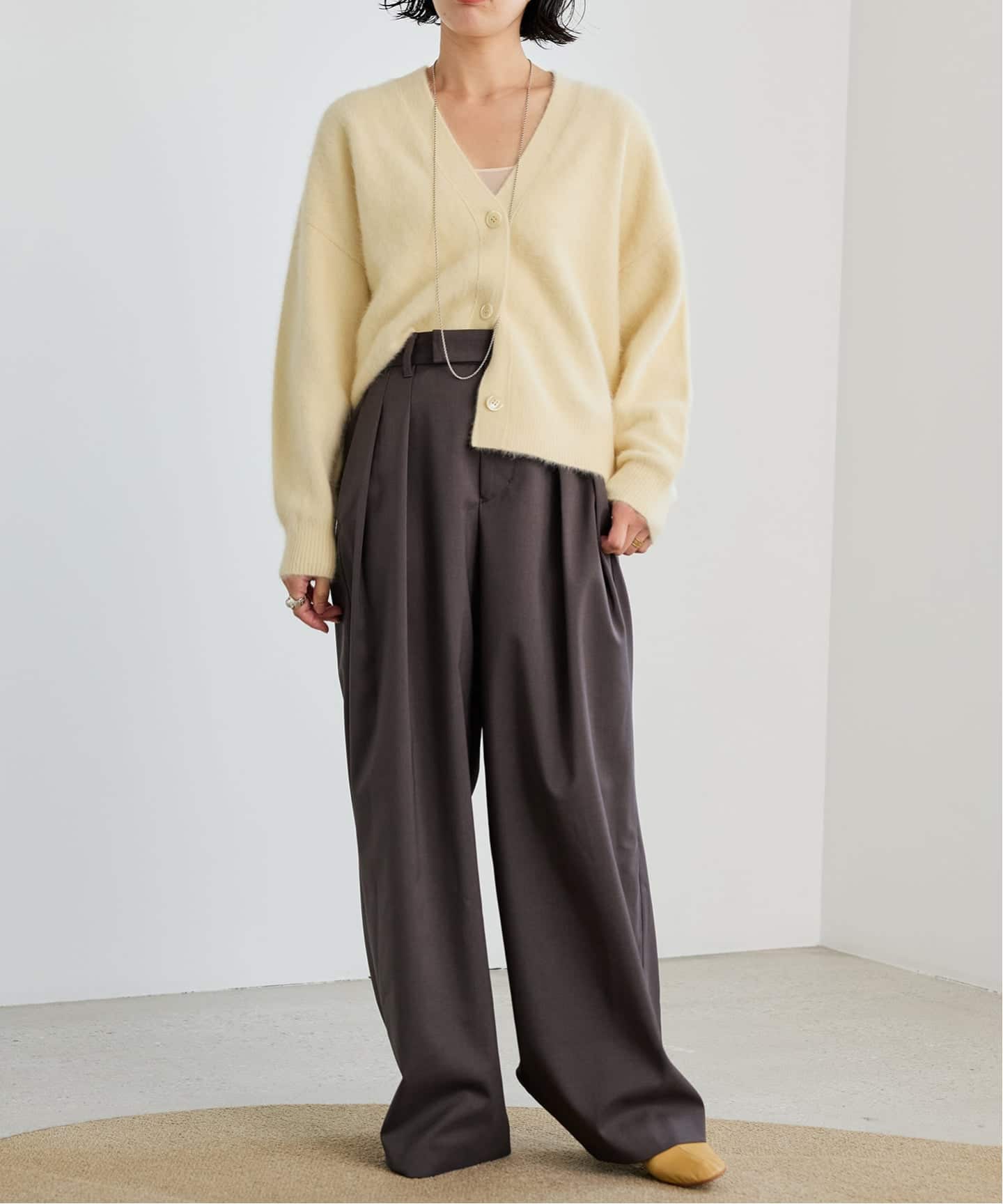 予約》IENA LA BOUCLE フォックス カシミヤ Vカーディガン（ニット