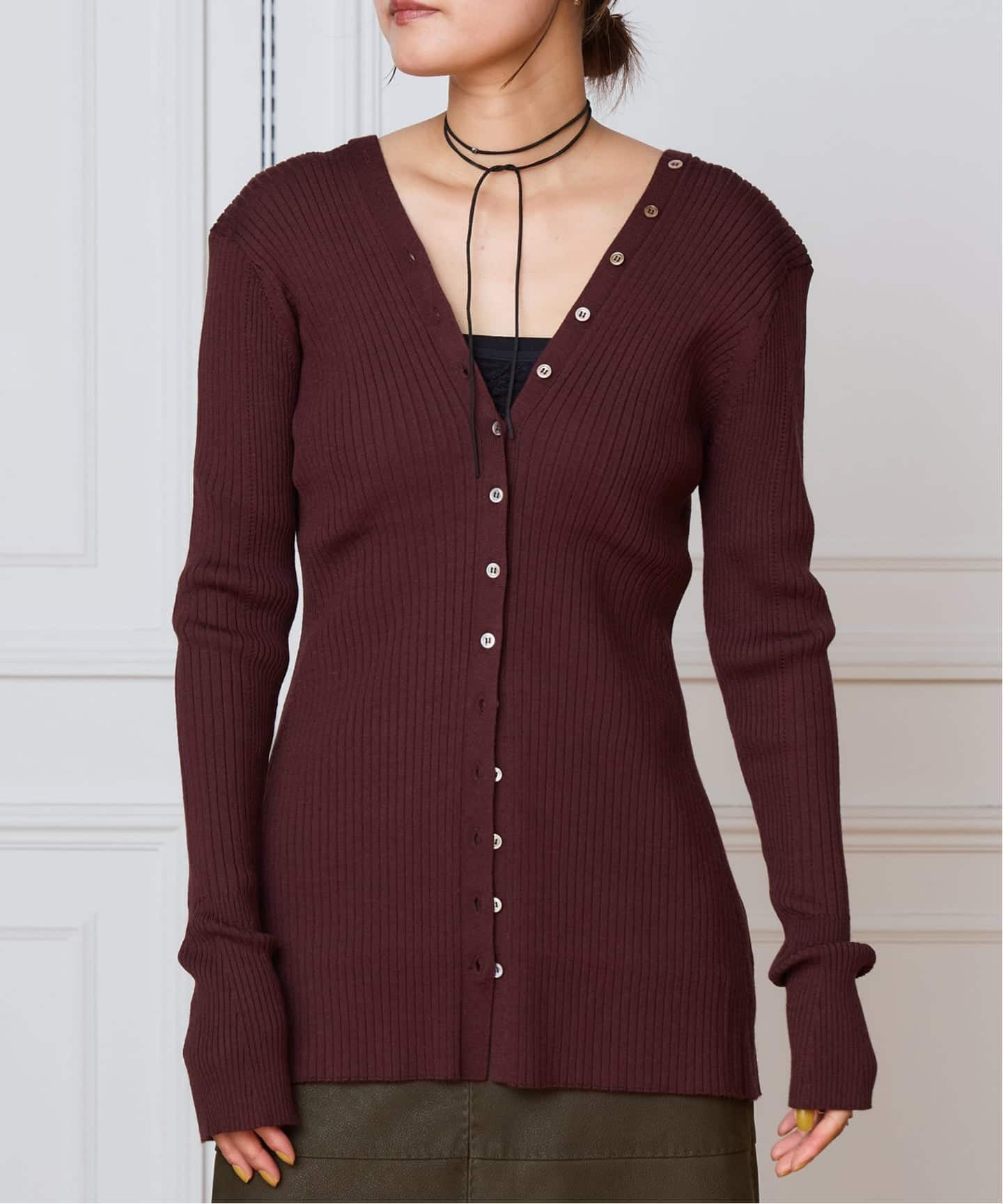 venit ヴェニット WOOL RIB カーディガン VEK-7631-B（カーディガン