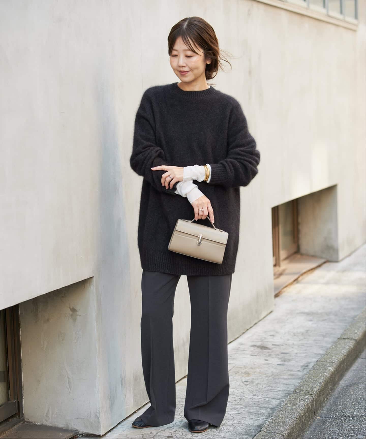 Fur Crew-Neck Slit プルオーバー（ニット／セーター）｜Plage