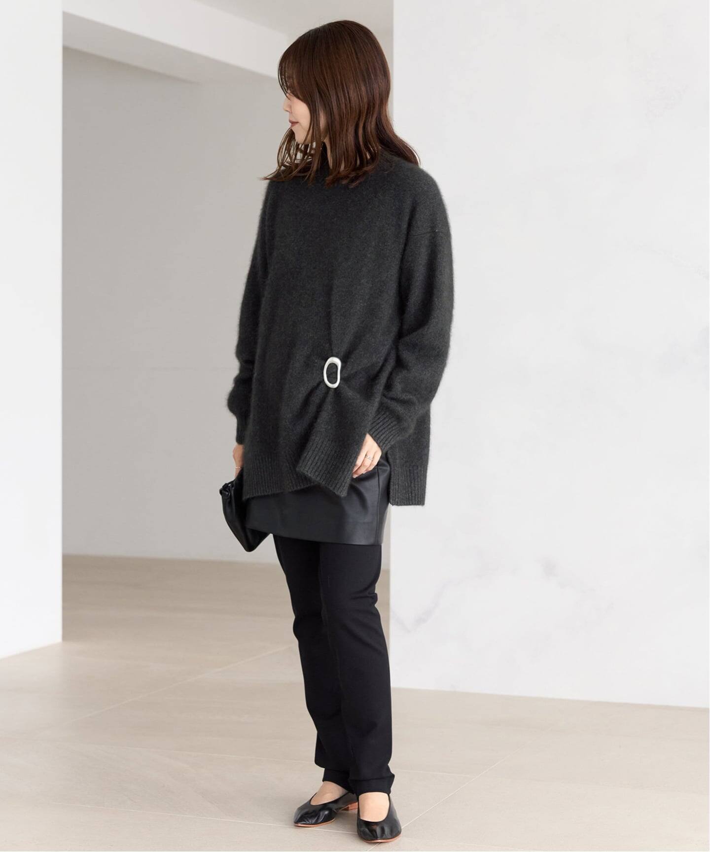 Fur Crew-Neck Slit プルオーバー（ニット／セーター）｜Plage