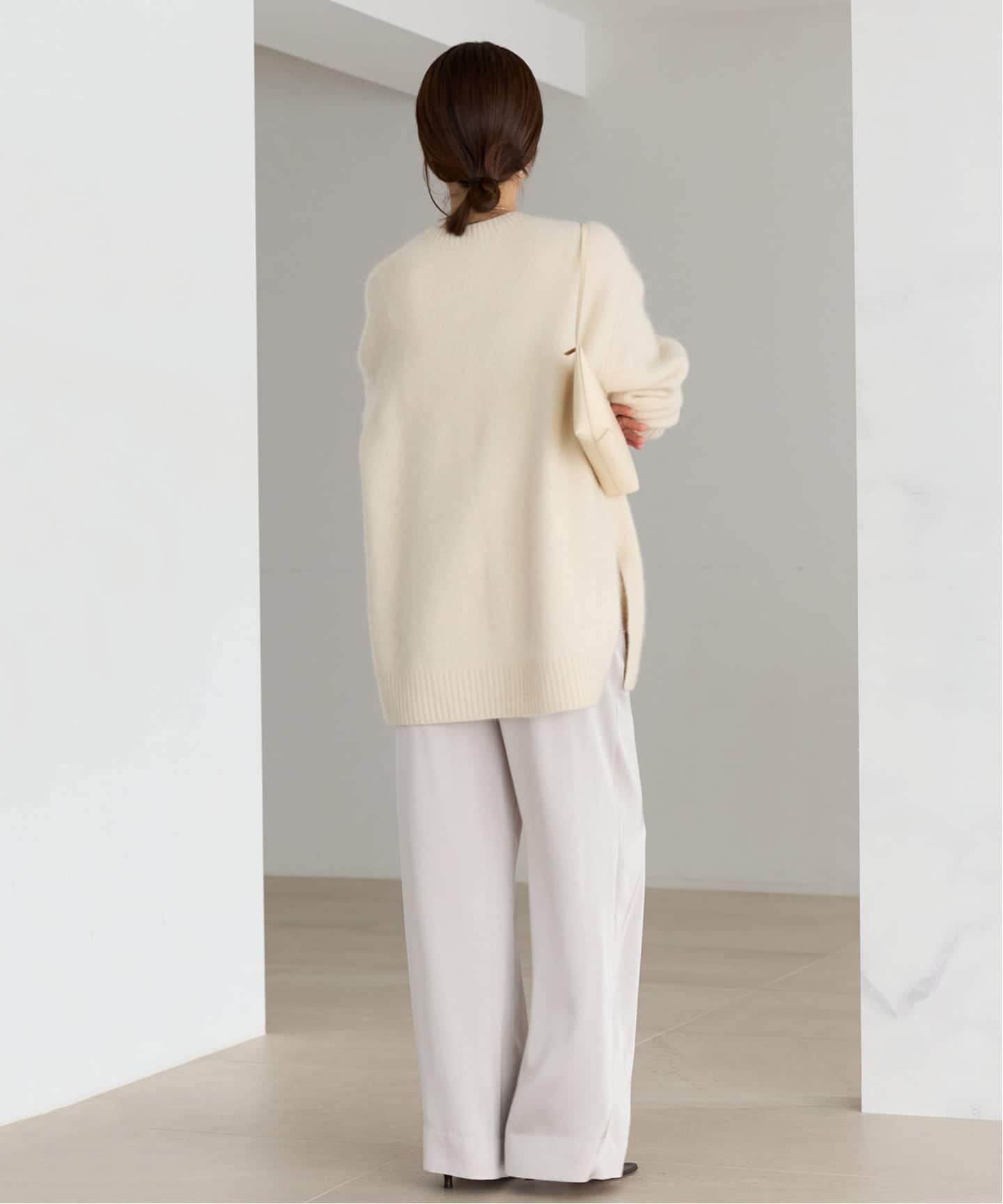予約》Fur Crew-Neck Slit プルオーバー（ニット／セーター）｜Plage