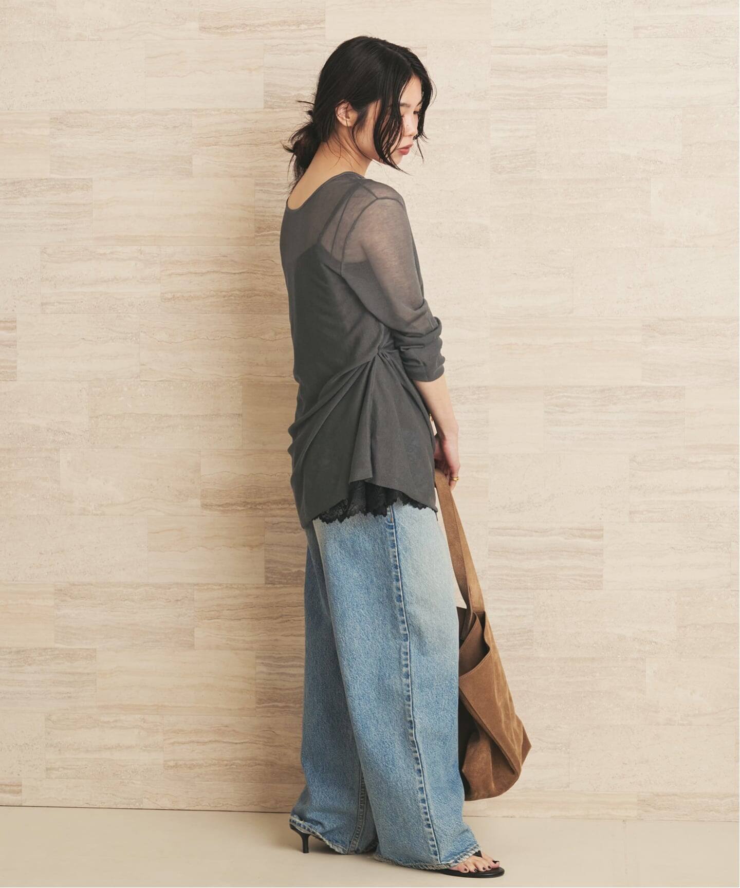 Acetate mix 2way flare ニット（ニット／セーター）｜Plage 