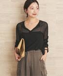 Acetate mix 2way flare ニット