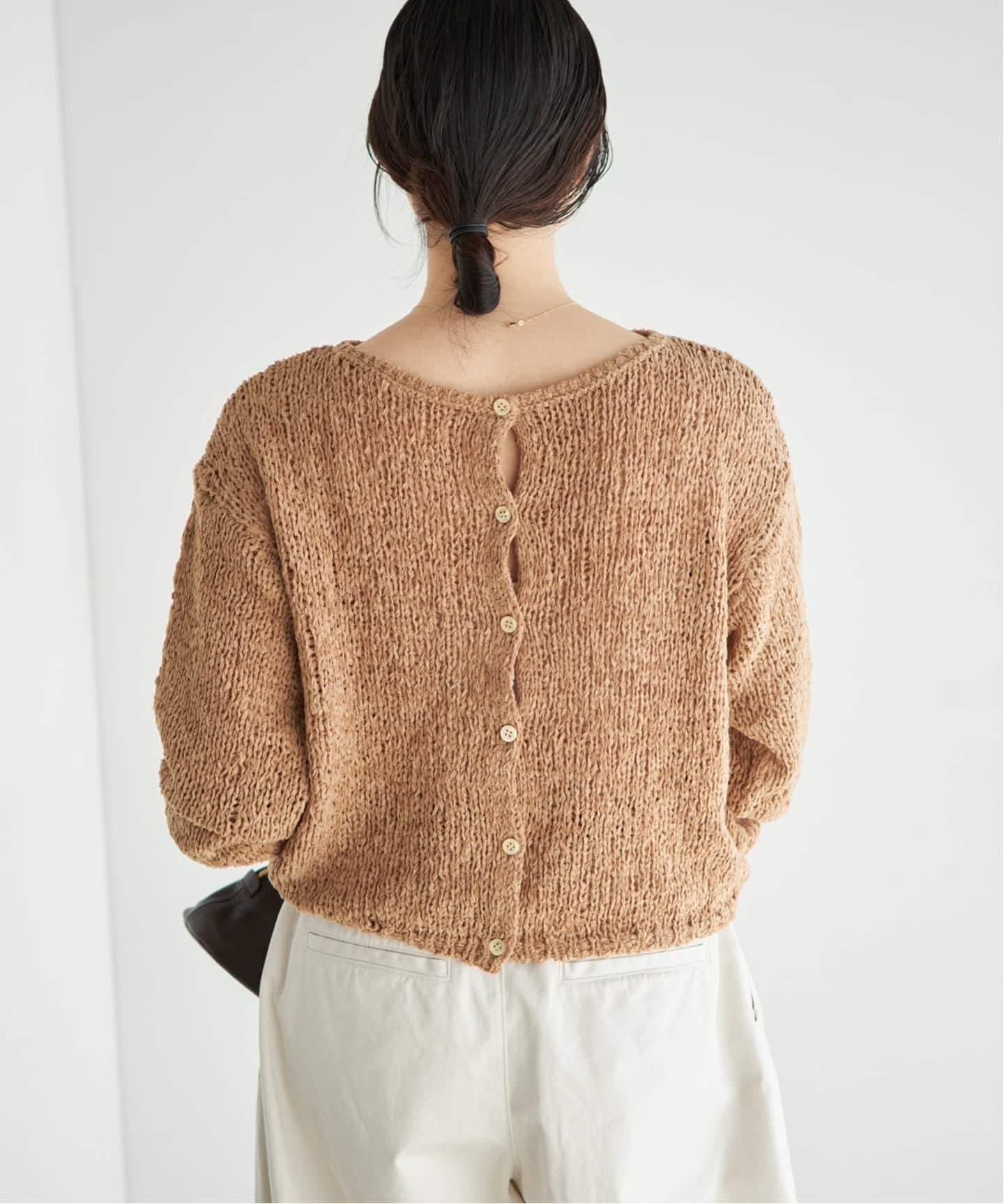 plage Fringe yarn カーディガン ブラック 追加》Fringe yarn カーディガン 2（カーディガン）｜Plage