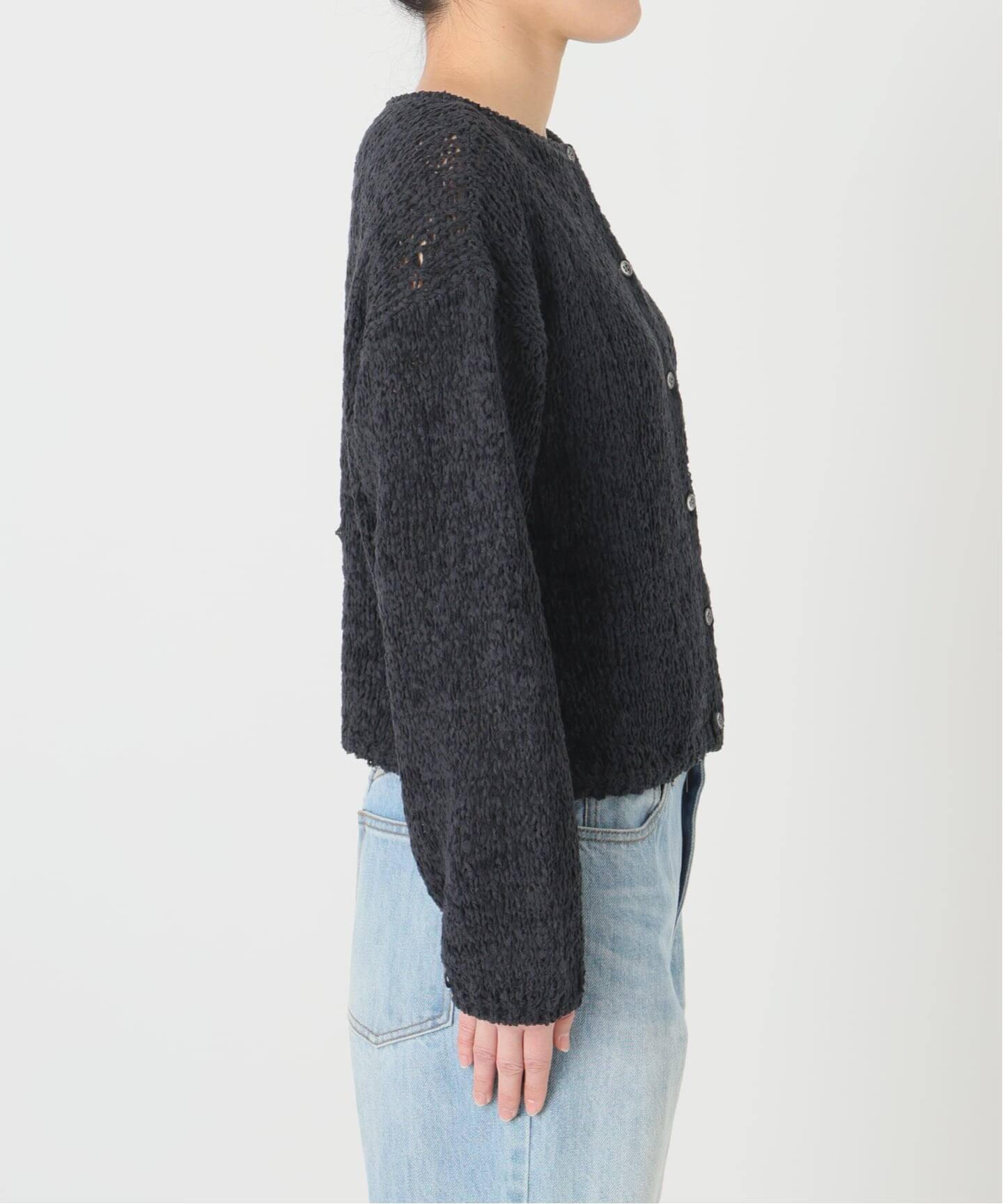 新品　Plage プラージュ Fringe yarn カーディガン　ブラック 追加》Fringe yarn カーディガン 2（カーディガン）｜Plage