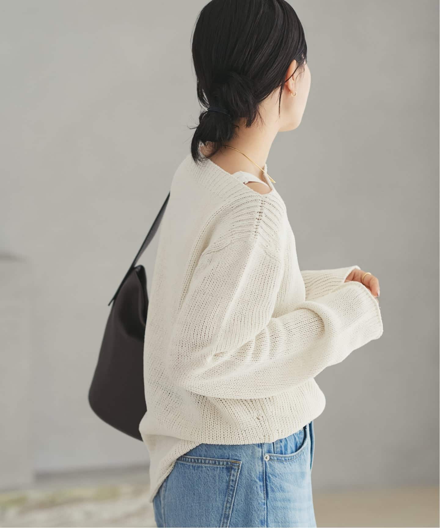 【26SS完売品】Plage Noil silk Square ニット Silk lili B/N ニット（ニット／セーター）｜Plage（プラージュ）の