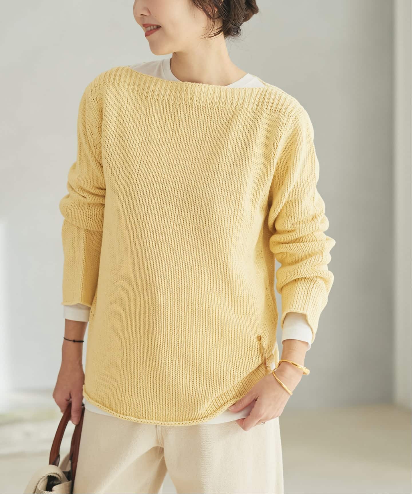 OBLI  19SS シルクニット silk knit イエロー ☆美品 オブリ 中古・古着通販】OBLI (オブリ) シルク混ニット イエロー サイズ
