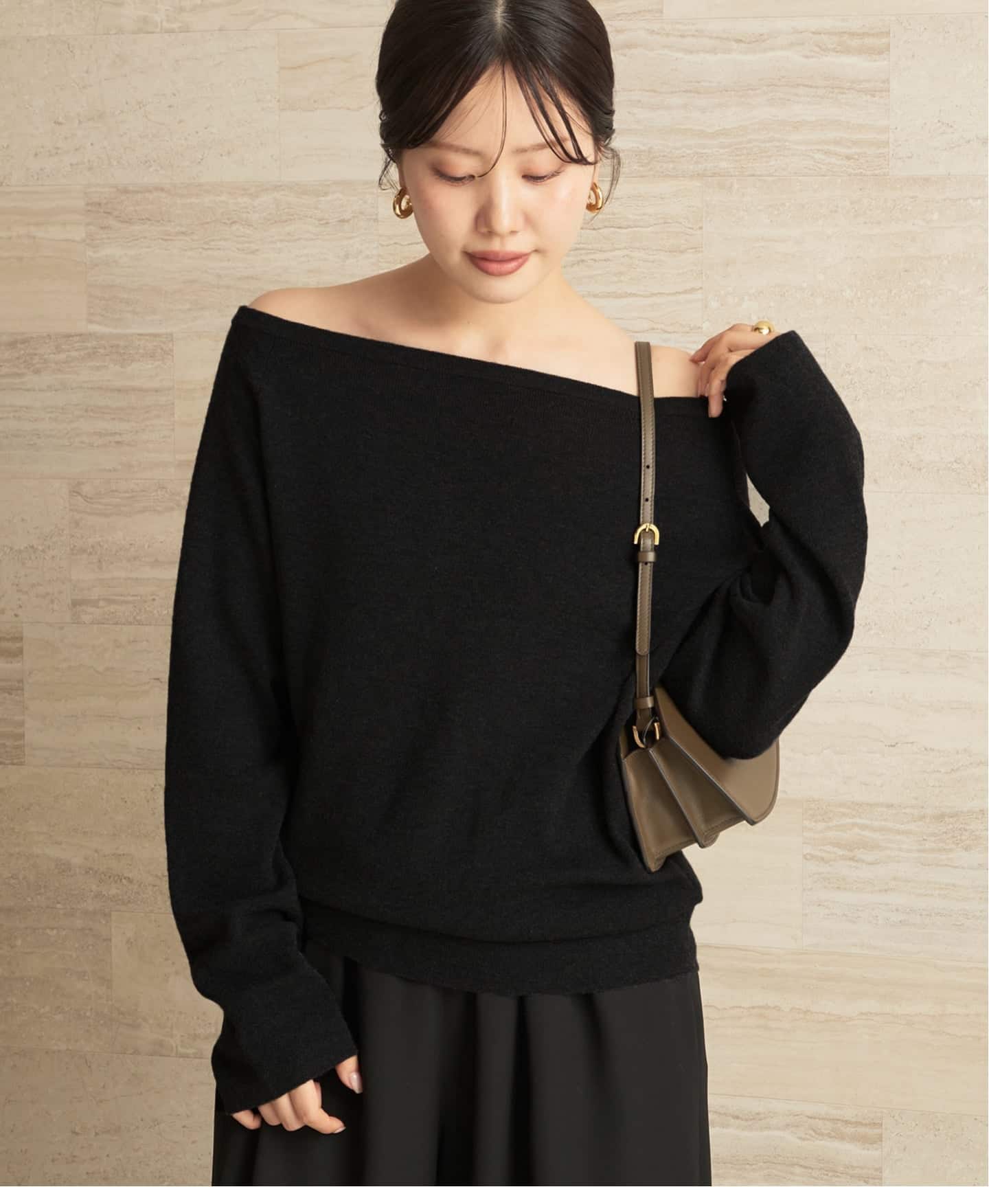 追加》Off shoulder slit ニット 3（ニット／セーター）｜Plage