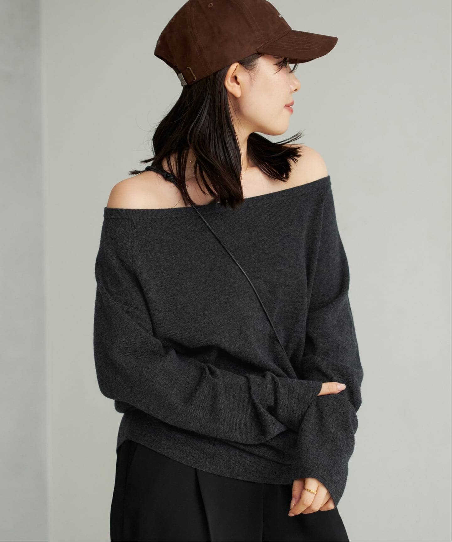 追加予約》Off shoulder slit ニット 3（ニット／セーター）｜Plage