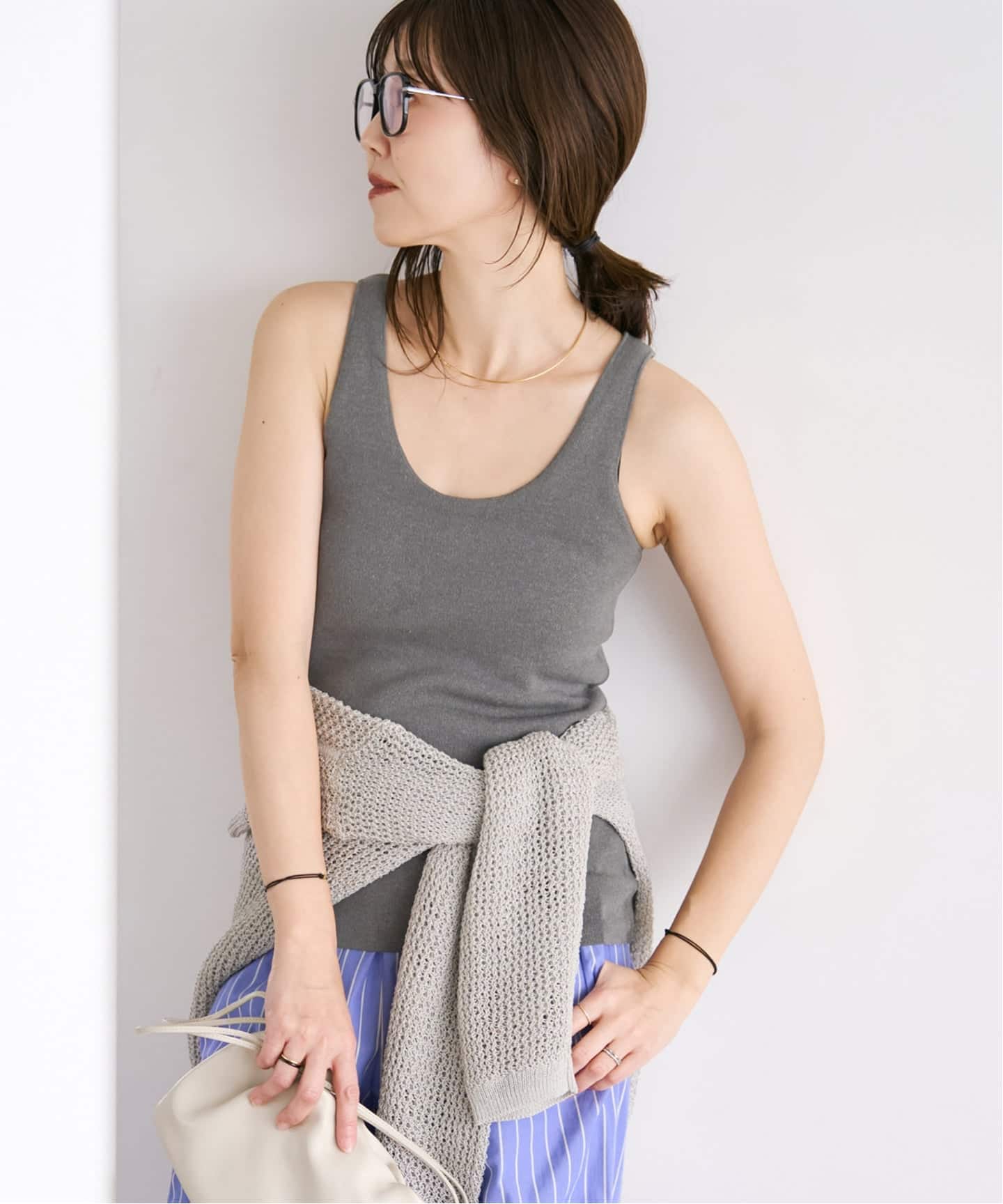 plage ニットブラトップ　ベージュ 追加》SHEER RIB POLO ニット（ニット／セーター）｜Plage（プラージュ