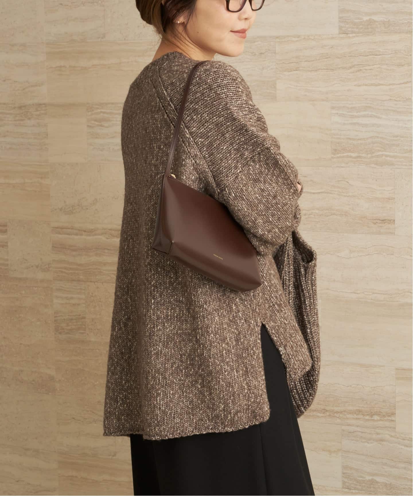 プラージュ 20AW ワイドVプルオーバー ニット セーター F グレージュ 3G ミックスVワイドプルオーバー（ニット／セーター）｜Plage