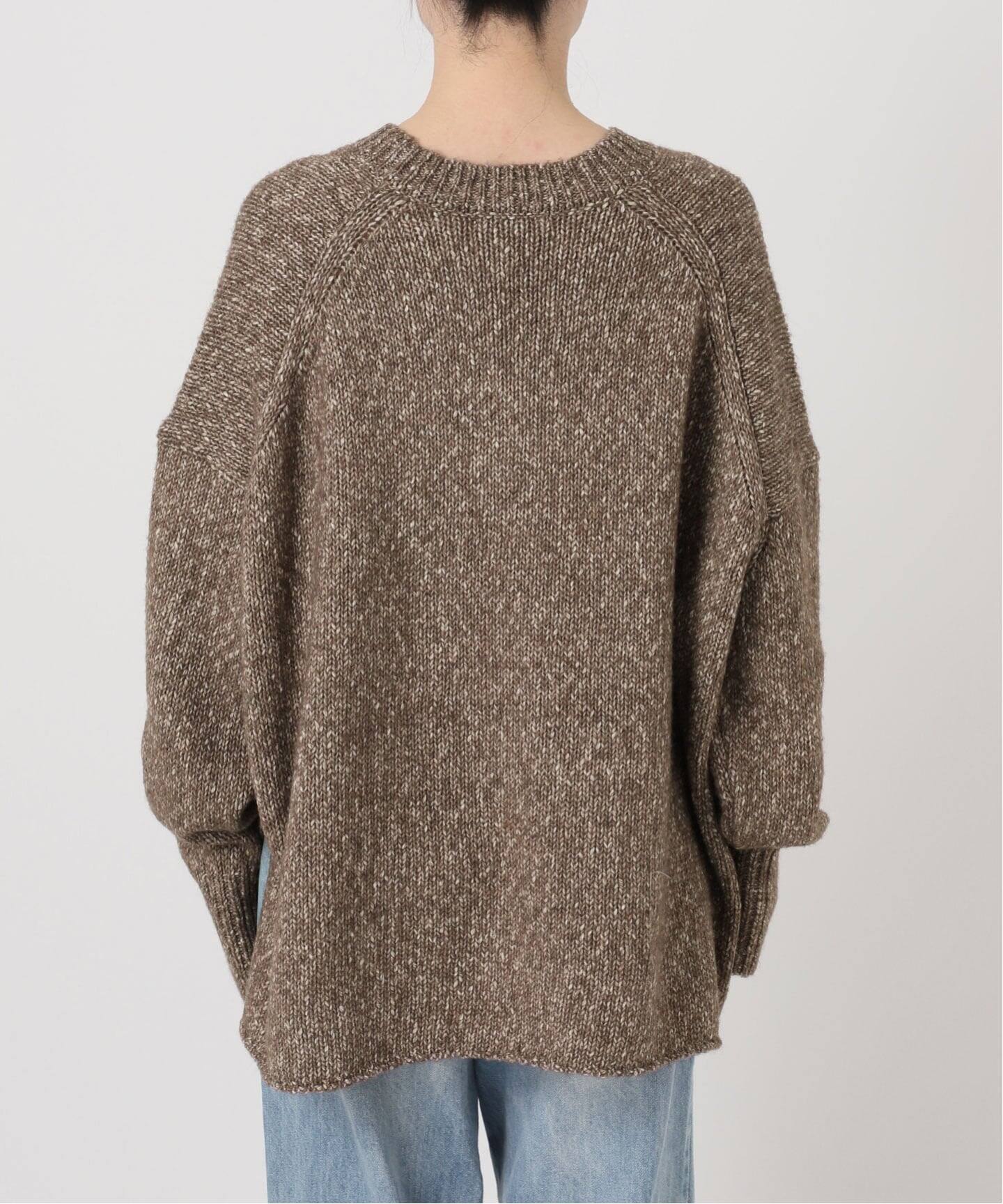 プラージュ 20AW ワイドVプルオーバー ニット セーター F グレージュ 3G ミックスVワイドプルオーバー（ニット／セーター）｜Plage