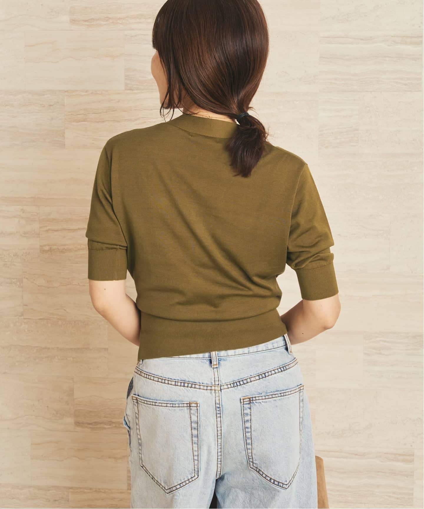 Plage / プラージュ | 【R'IAM】Washable WOOL カーディガン | F | ベージュ | レディース Plage - Plage / プラージュ | 【R'IAM】Washable WOOL カーディガン