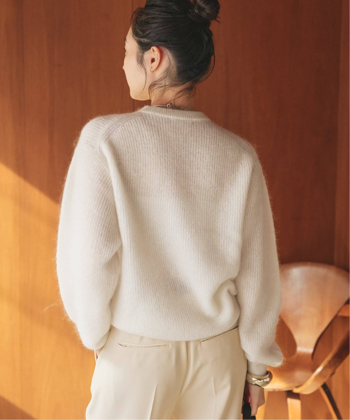 美品⚑プラージュ　モックネック ケーブルニット　ライトベージュ　ウール　日本製 美品⚑プラージュ モックネック ケーブルニット ライトベージュ ウール