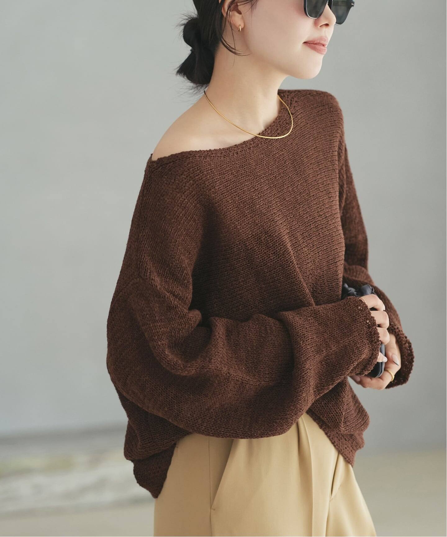 【新品タグ付】plage プラージュ ニット カシミア混ヨークリブプルオーバー FURLY COMBI プルオーバー（ニット／セーター）｜Plage（プラージュ
