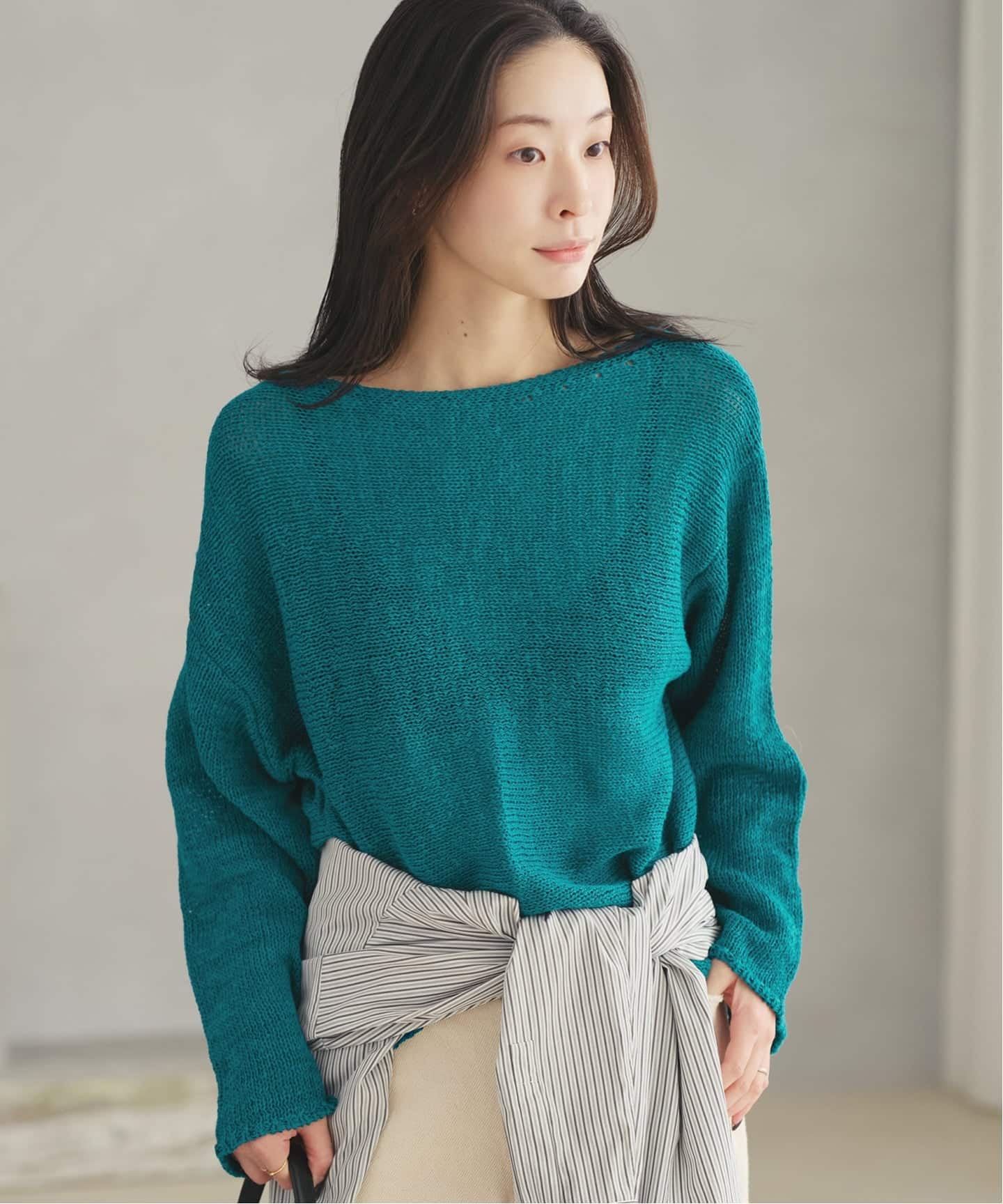plage＊ linen mix loose プルオーバー 追加》linen mix loose プルオーバー（ニット／セーター）｜Plage